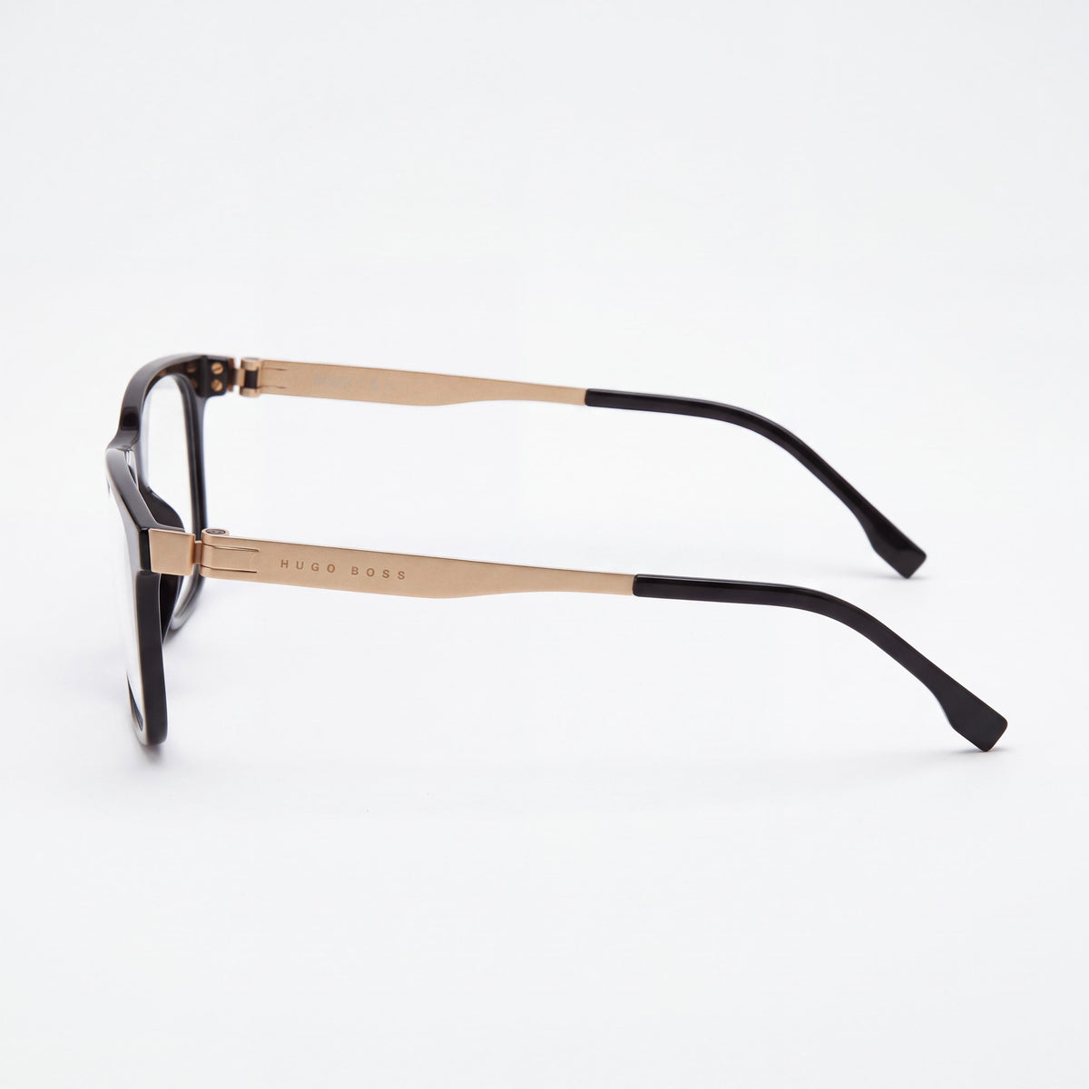 BOSS Audio Systems B1343f Unisex Rectangular Acetate & Stainless Steel Black Gold Optical Eyeglass Frames 54mm, Photo 3
