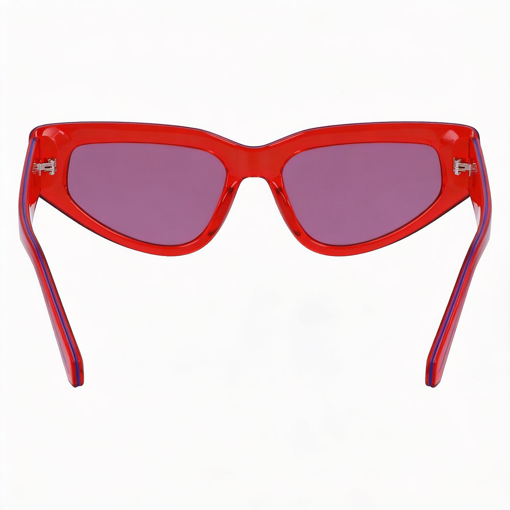 Gafas de sol Calvin Klein CKJ23603S de plástico rojo con forma de ojo de gato para mujer, 100 % protección UV, 53 mm