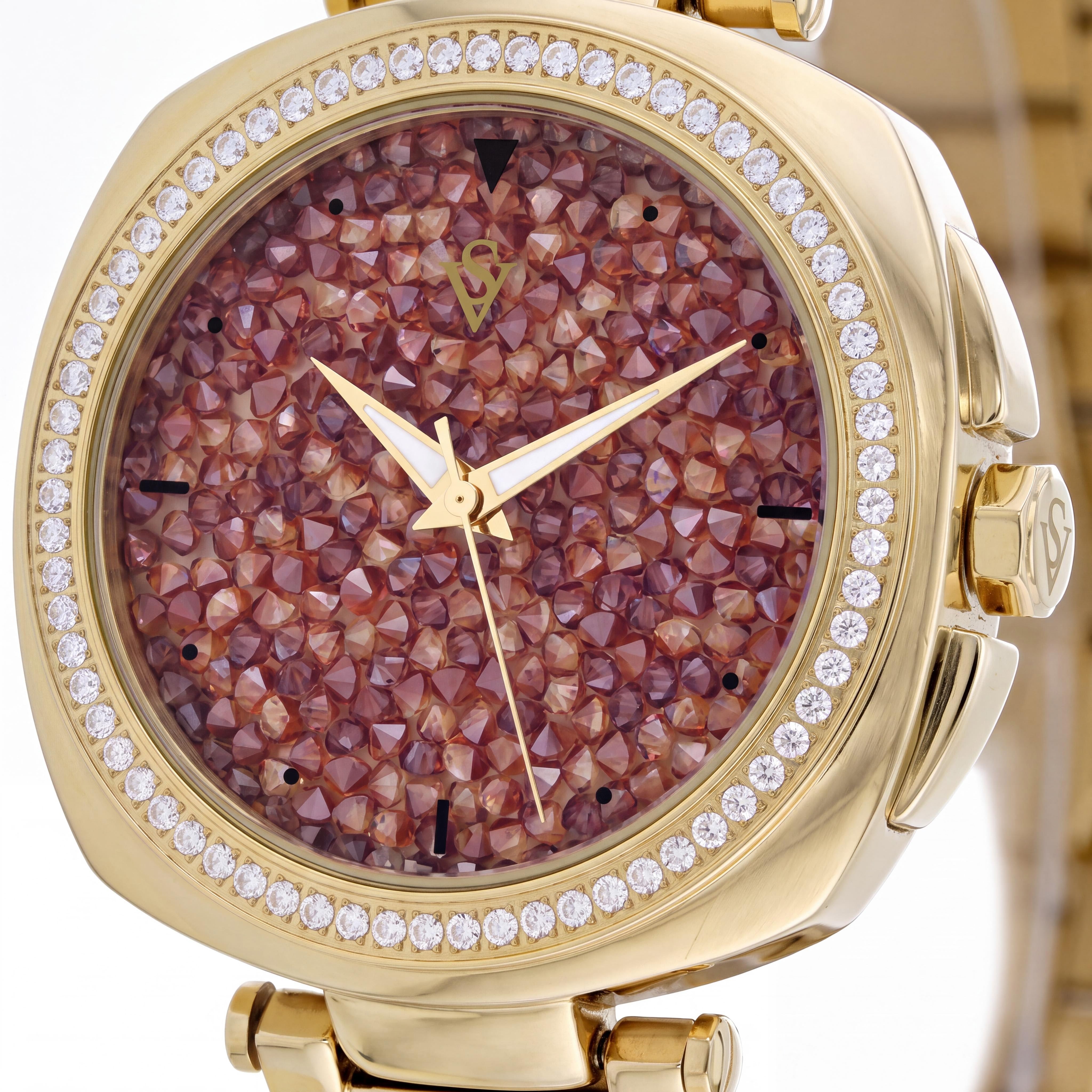Christian Van Sant Women's Mirabella CV0494 Orange Dial Stainless Steel Case and Bracelet Quartz Watch, Photo 2