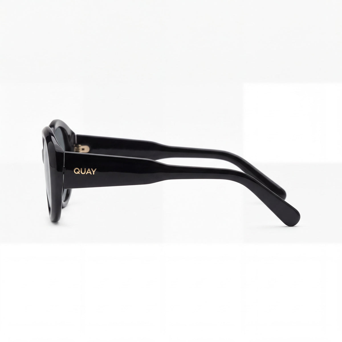 QUAY AUSTRALIA On Brand Women's Classic Style Sunglasses, featuring a timeless design with Black Frame and Smoke Lenses, Photo 3