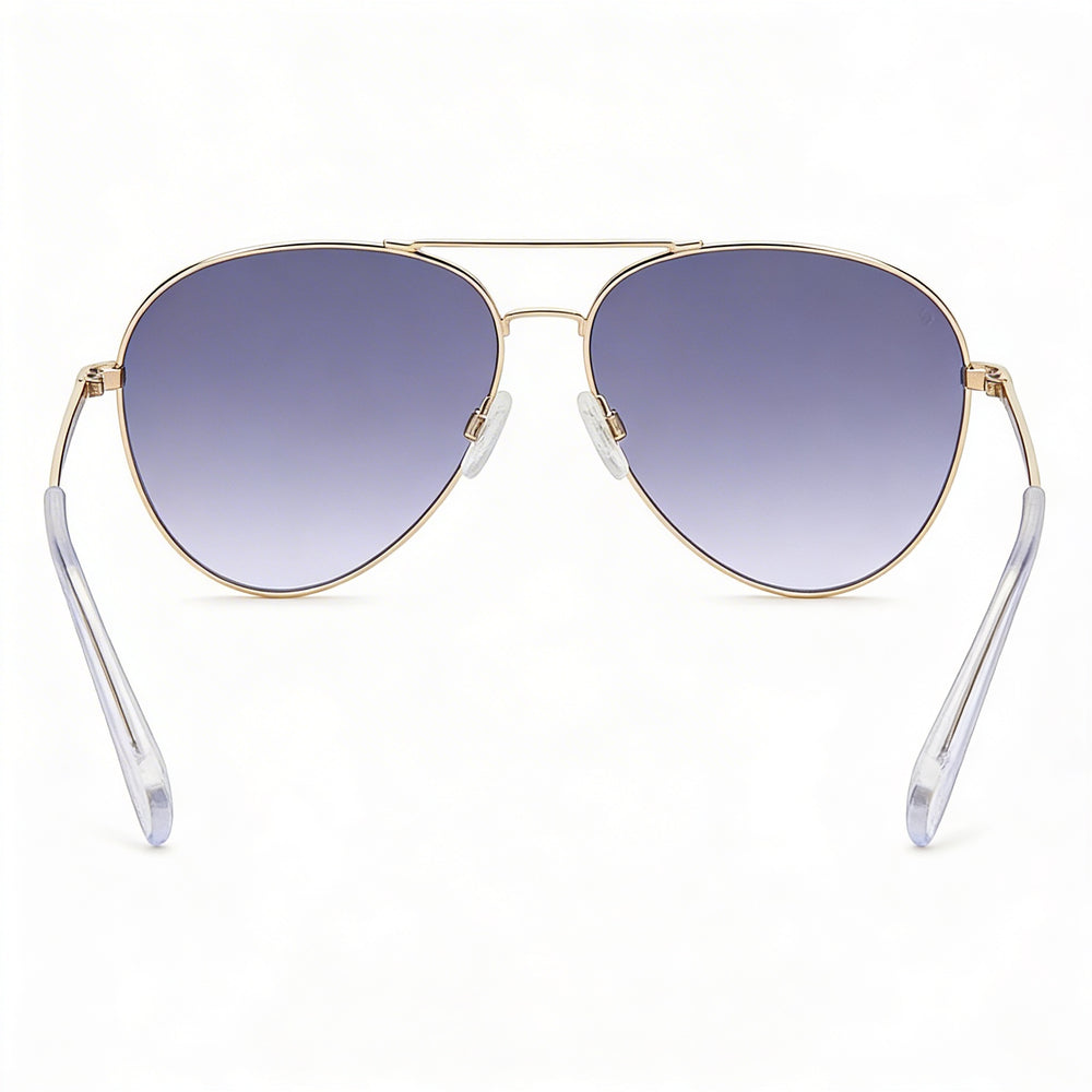 Rag & Bone Casual Unisex Gold Grey Stainless Steel Pilot Sunglasses with Grey Lenses 59mm UV Protected