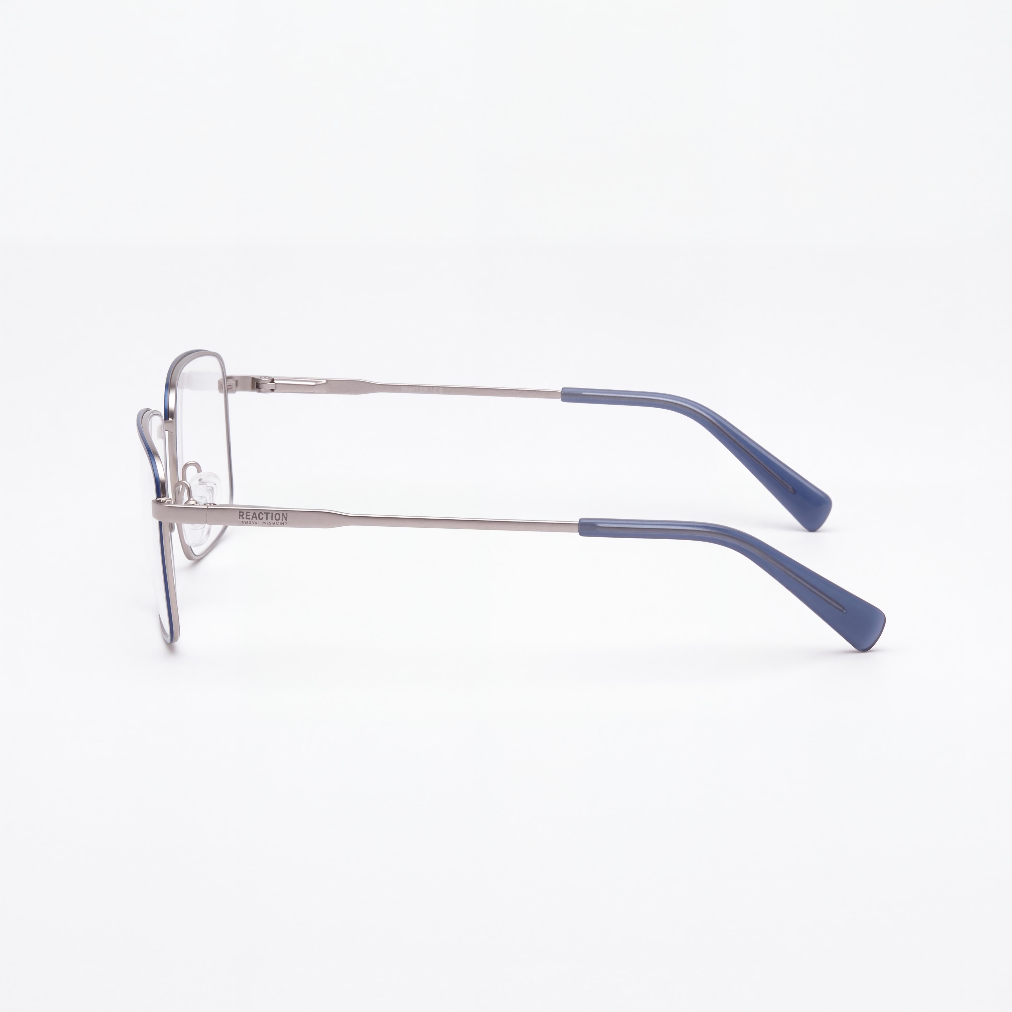 Kenneth Cole REACTION Rn50045 Gafas metálicas para mujer con lentes de policarbonato, color azul mate y rutenio claro mate, 56 mm, Photo 2
