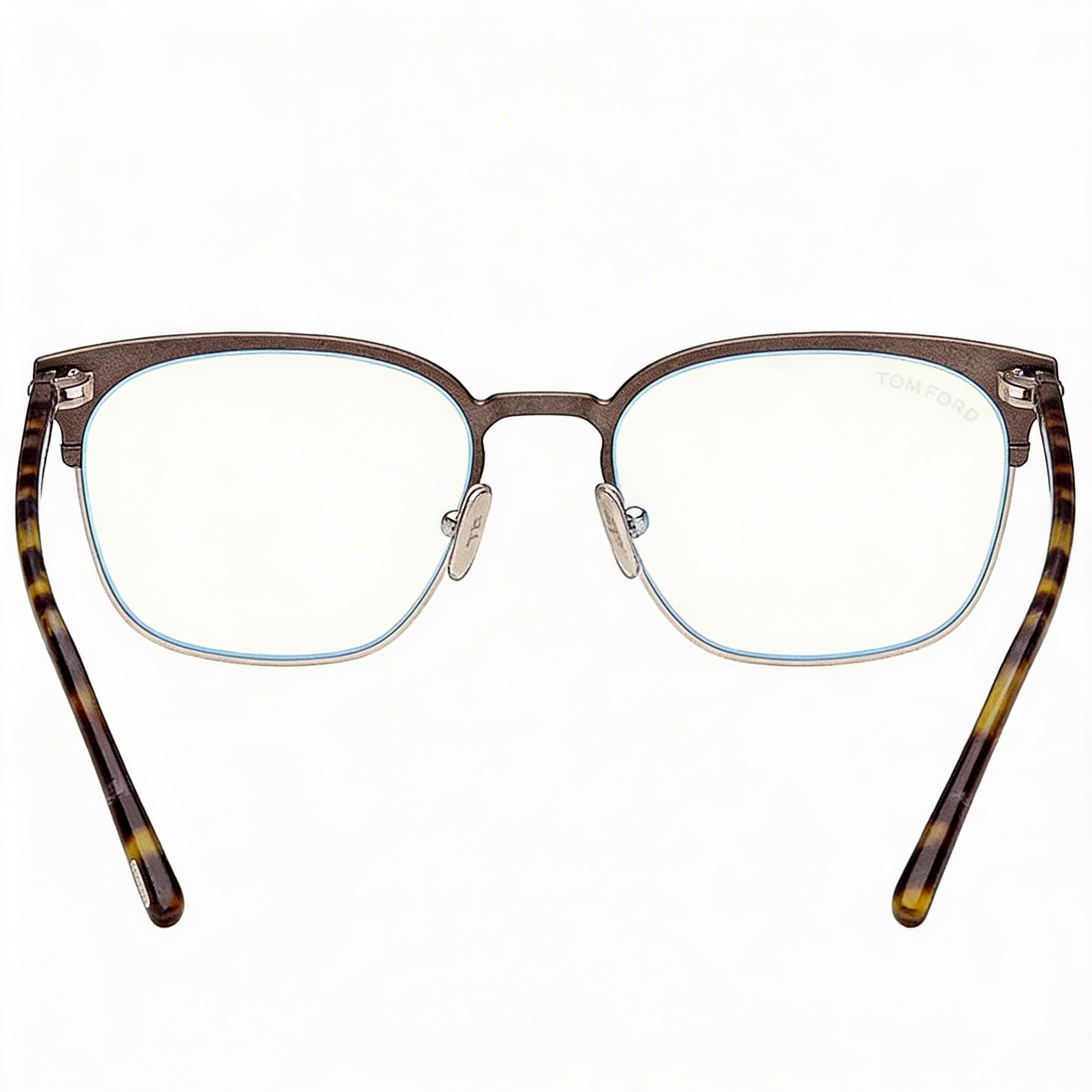 Gafas de vista Tom Ford Ft5799-b para hombre, cuadradas, de metal, con diseño de bloques azules, color bronce oscuro mate, estilo habano, 53 mm, Photo 2
