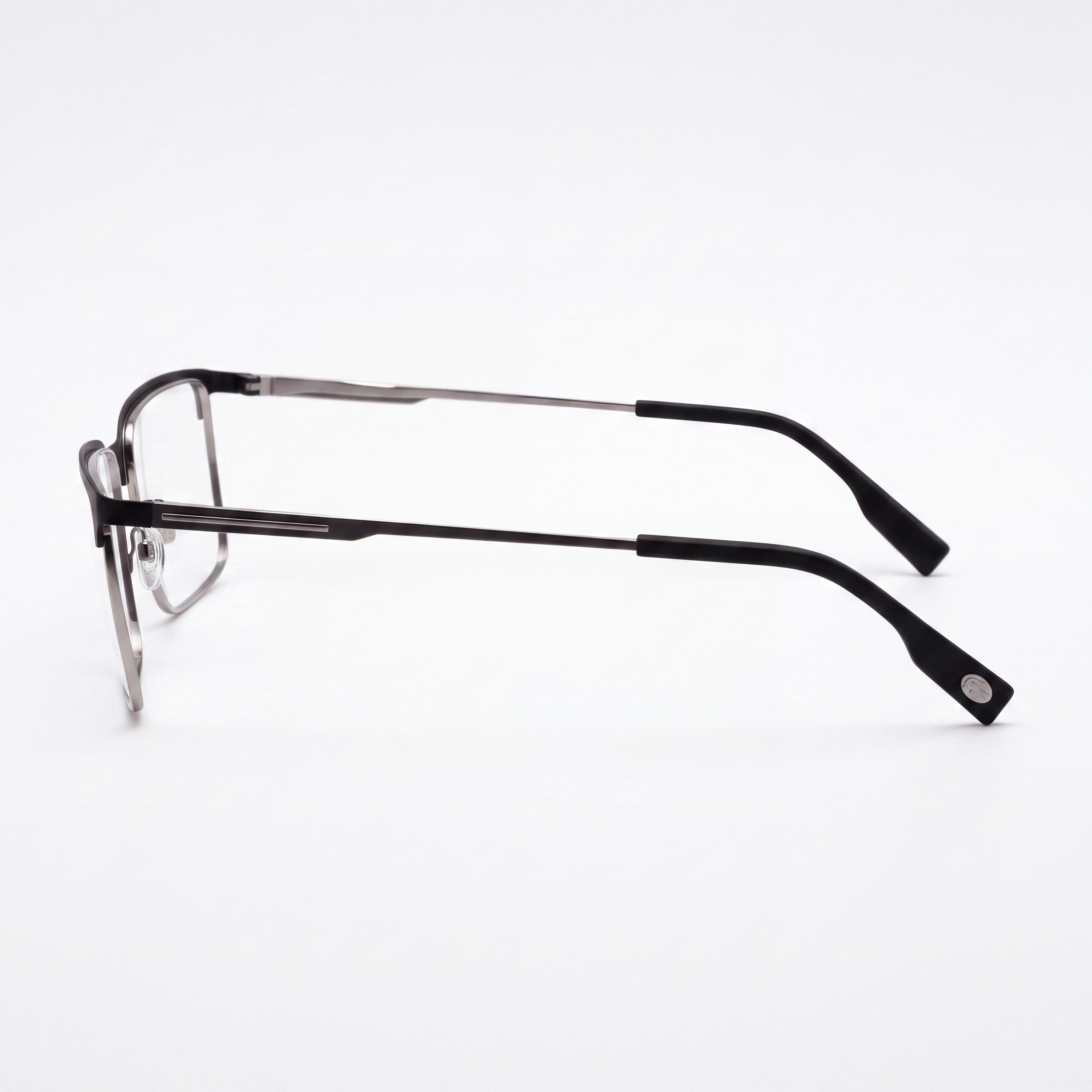 Gafas Oftálmicas Lacoste Casual para Hombre de Metal Negro Mate con Lentes Transparentes de Plástico, 55-17-145, Photo 3