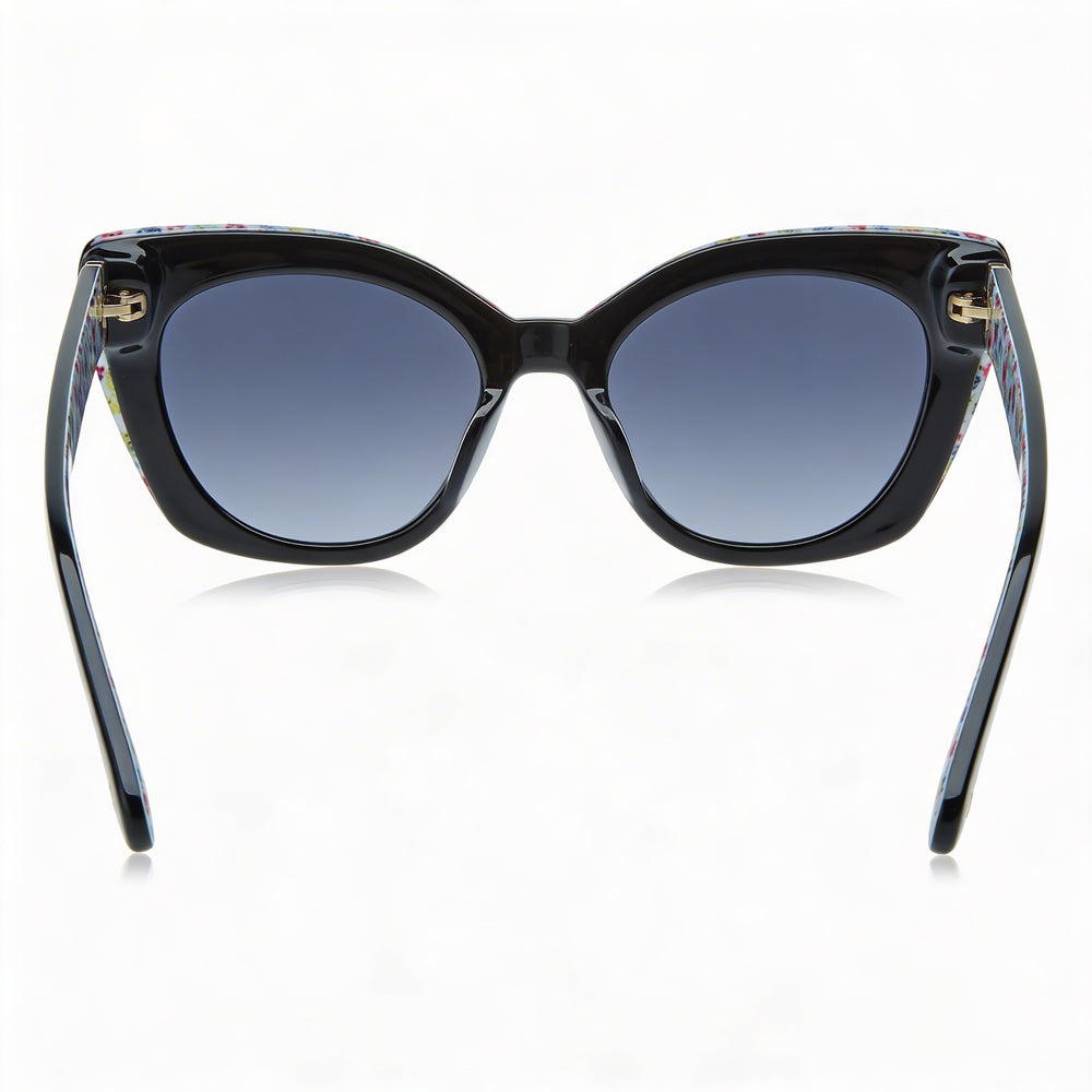 Gafas de sol Kate Spade New York Marigold/S para mujer, montura de acetato en gris/negro con lentes de protección UV en gris oscuro degradado de 51mm