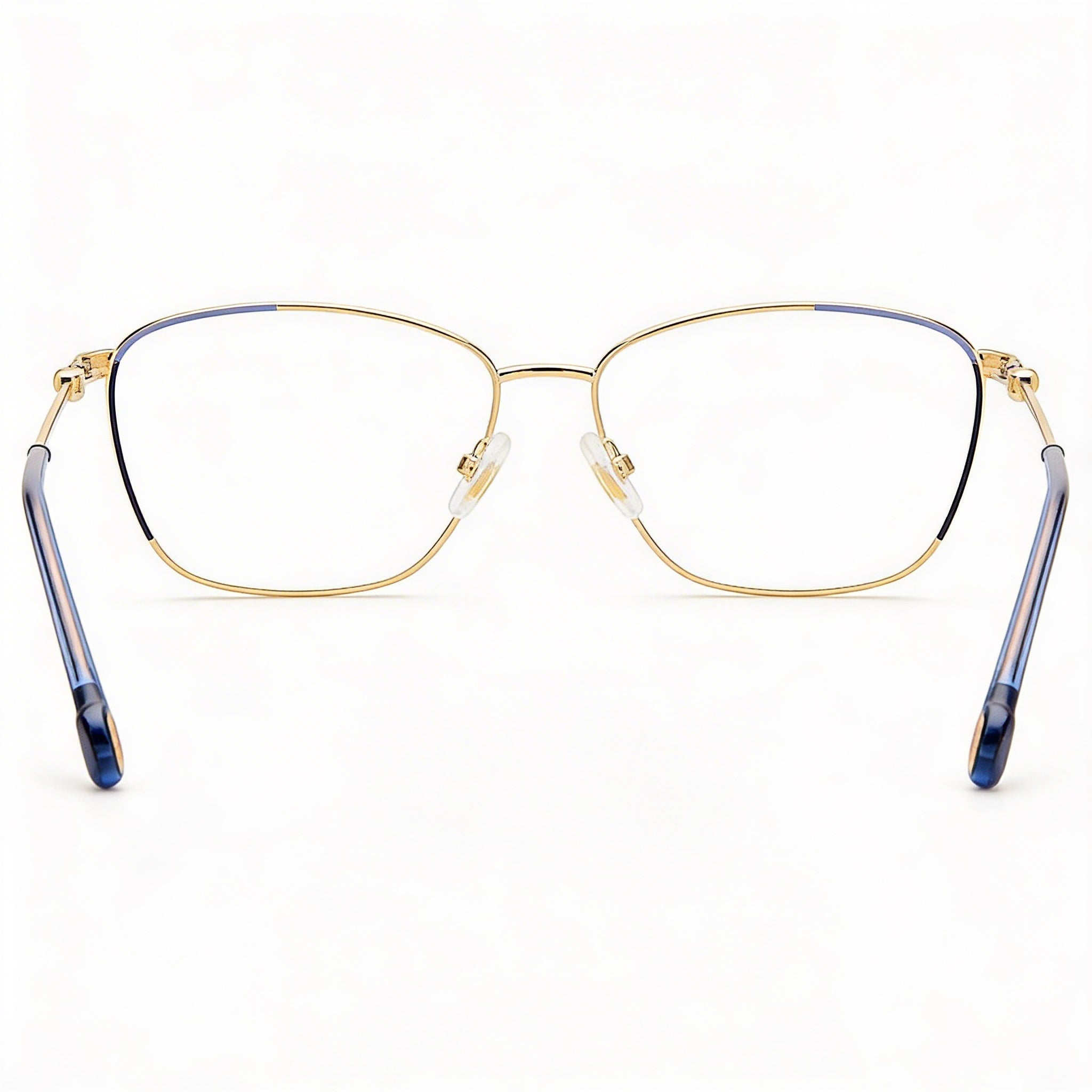 Carolina Herrera Ch 0060 Gafas de sol para mujer con montura de acero inoxidable, policarbonato, no polarizadas, doradas y azules, 57mm, Photo 2
