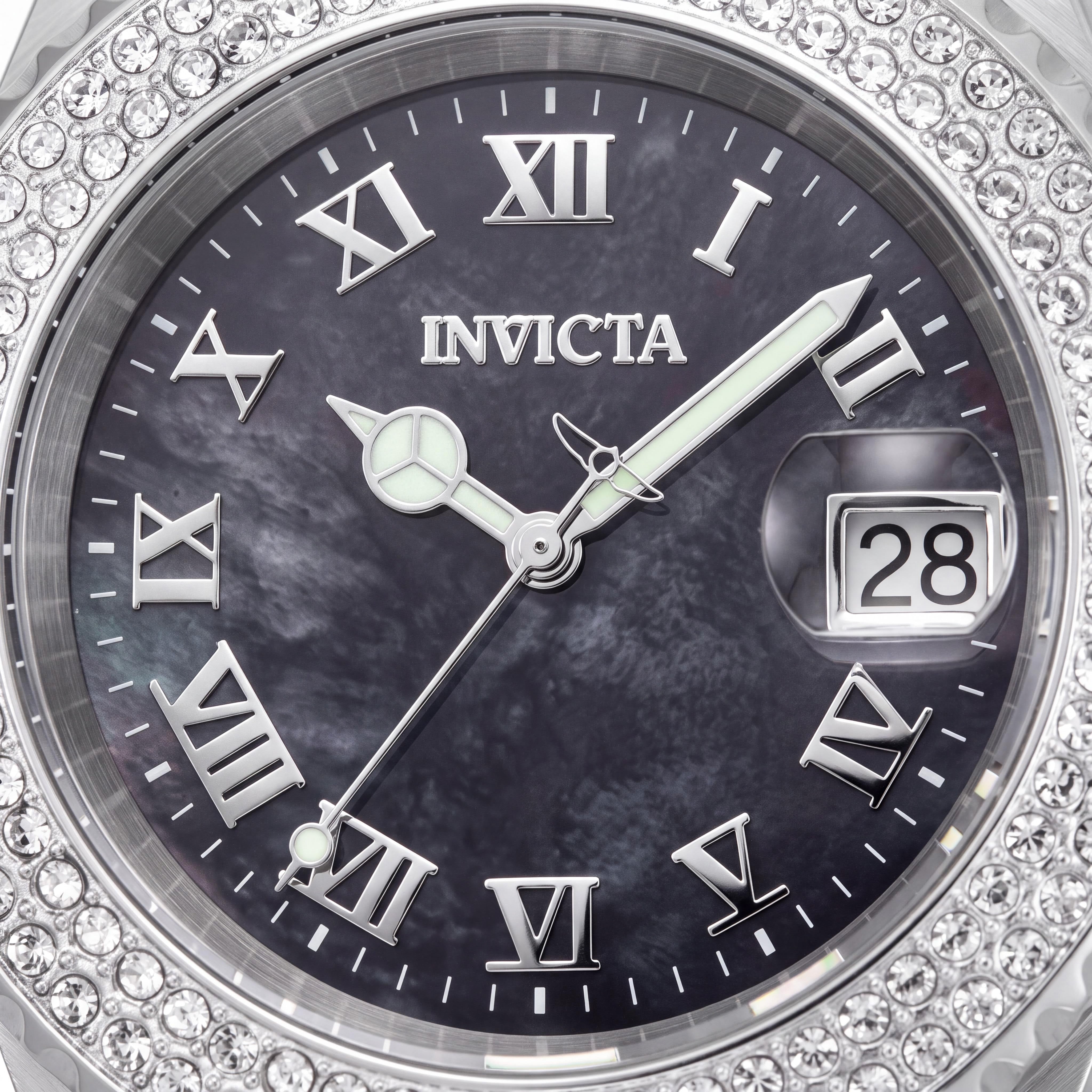 Invicta Women's Quartz Watch, 40mm Stainless Steel, Black Dial, Screw-Down Crown, 200M Water Resistant, Photo 2