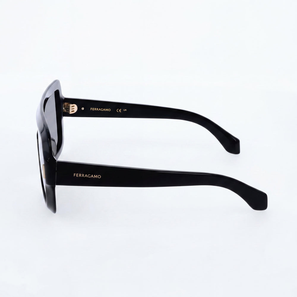 Ferragamo Sf2061se Women's Black Acetate Frame Sunglasses, UV 400 Protection, 55mm Lens