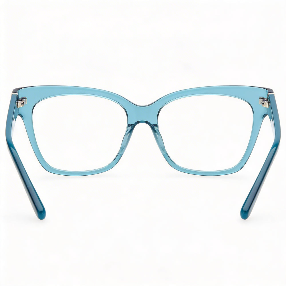 GUESS Women's Gu50233 Plastic Frame Eyewear with Transparent Polycarbonate Lenses in Turquoise Pearl, Size 53-17-140mm