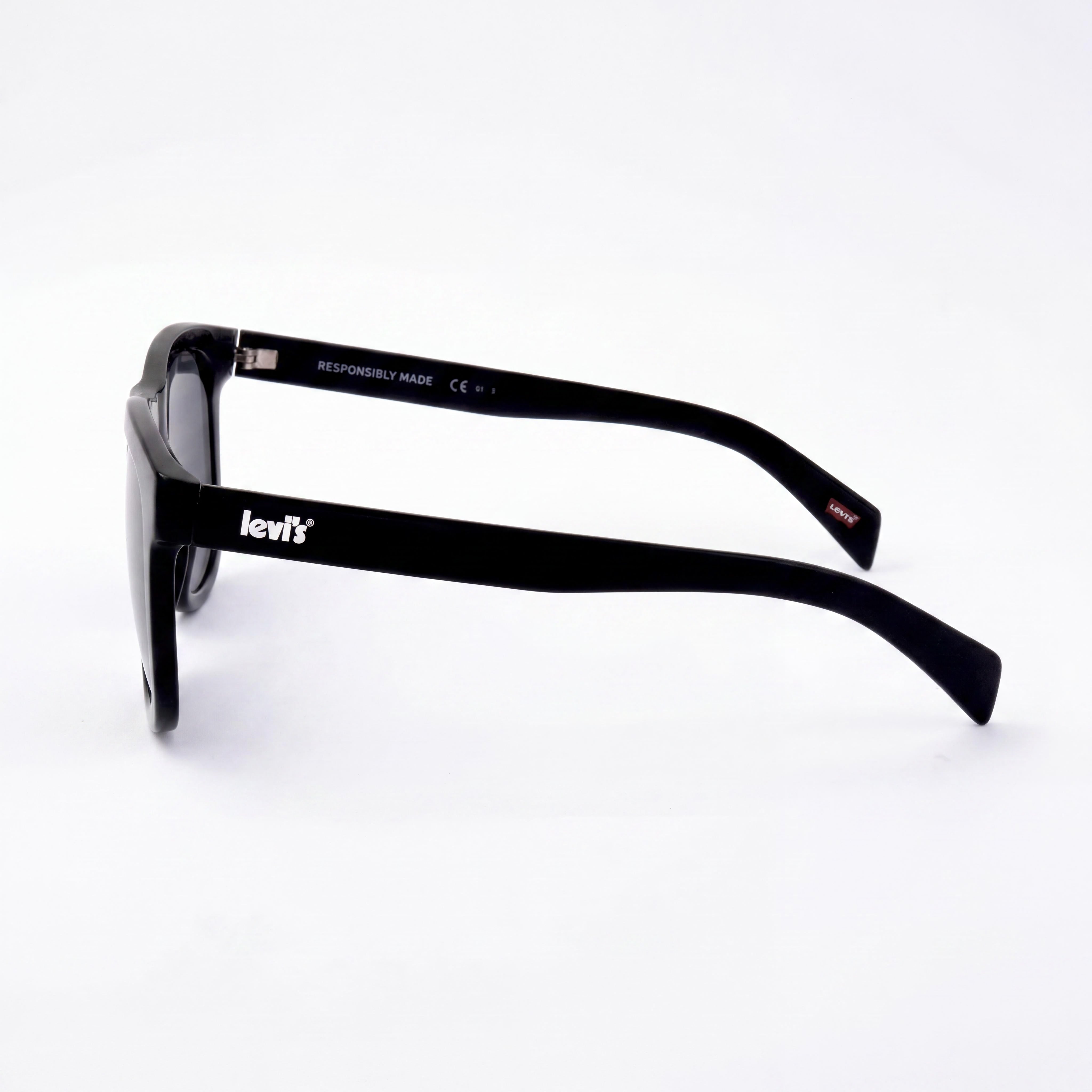 Levi's Lv 1023/S Unisex Rectangular Acetate Black Frame Non-Polarized UV Protection Sunglasses 53mm, Photo 3