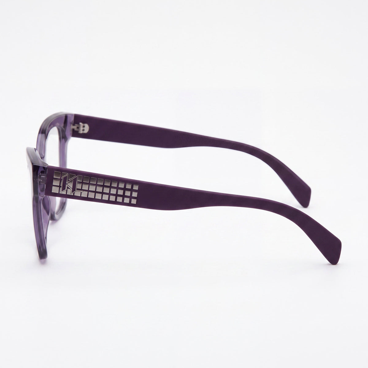 KARL LAGERFELD KL6150 Women's Modern Style Violet Injected Ophthalmic Eyeglasses, Polycarbonate Lenses, 53mm, Photo 3