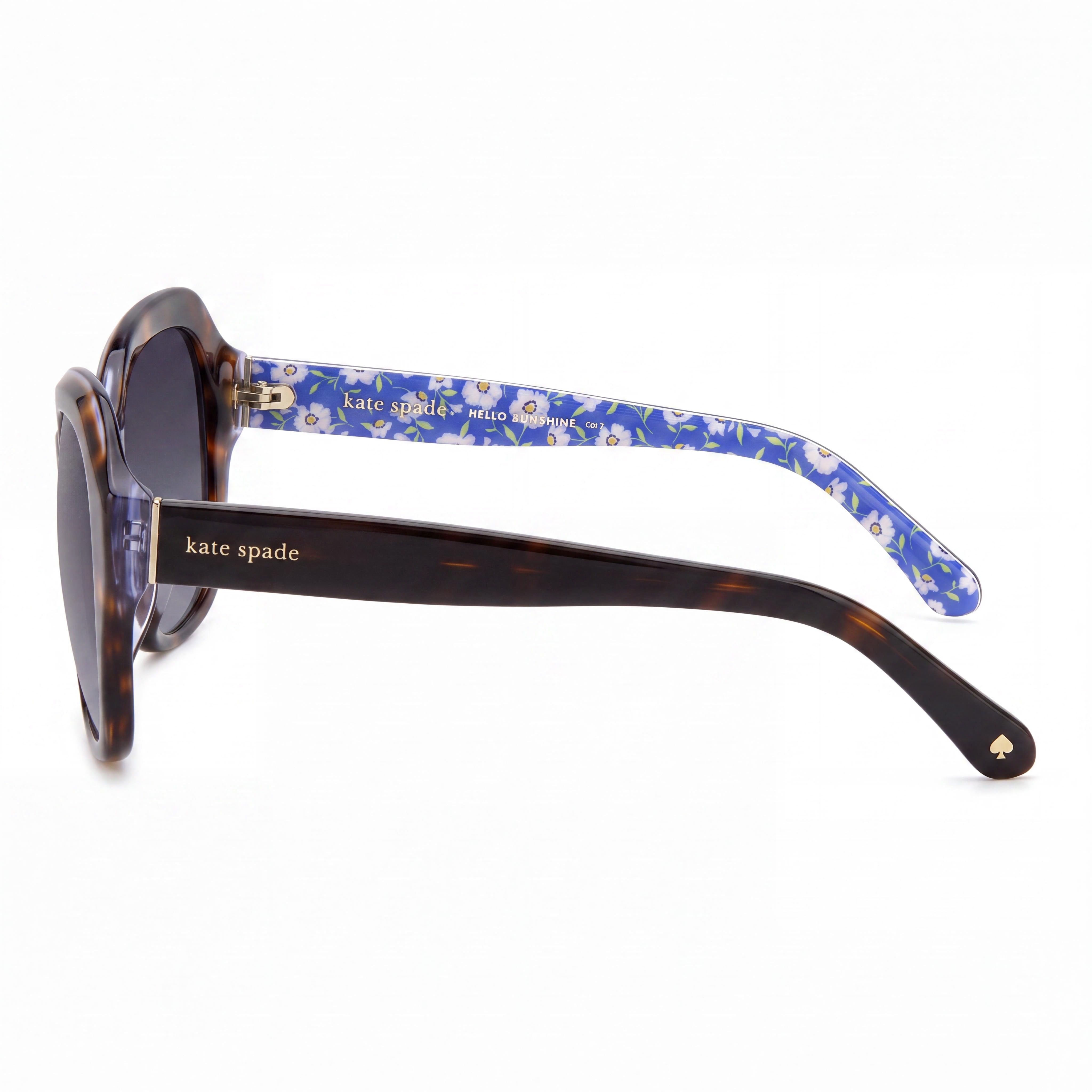 kate spade new york LOTTIE/G/S 086 Women's Acetate Havana Brown Frame Dark Grey Shaded Non-Polarized Sunglasses 55mm, Photo 3