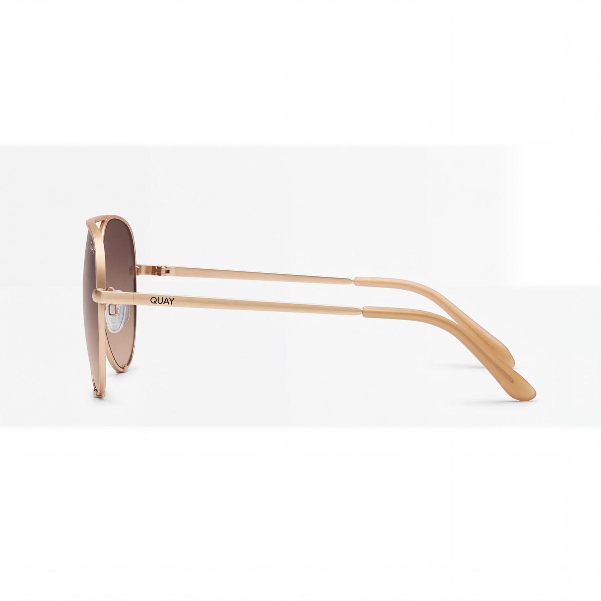 QUAY AUSTRALIA High Key Extra Large Women's Metal Frame Non-Polarized Sunglasses, Chamomile Dark Fawn, UV Protection, Photo 3