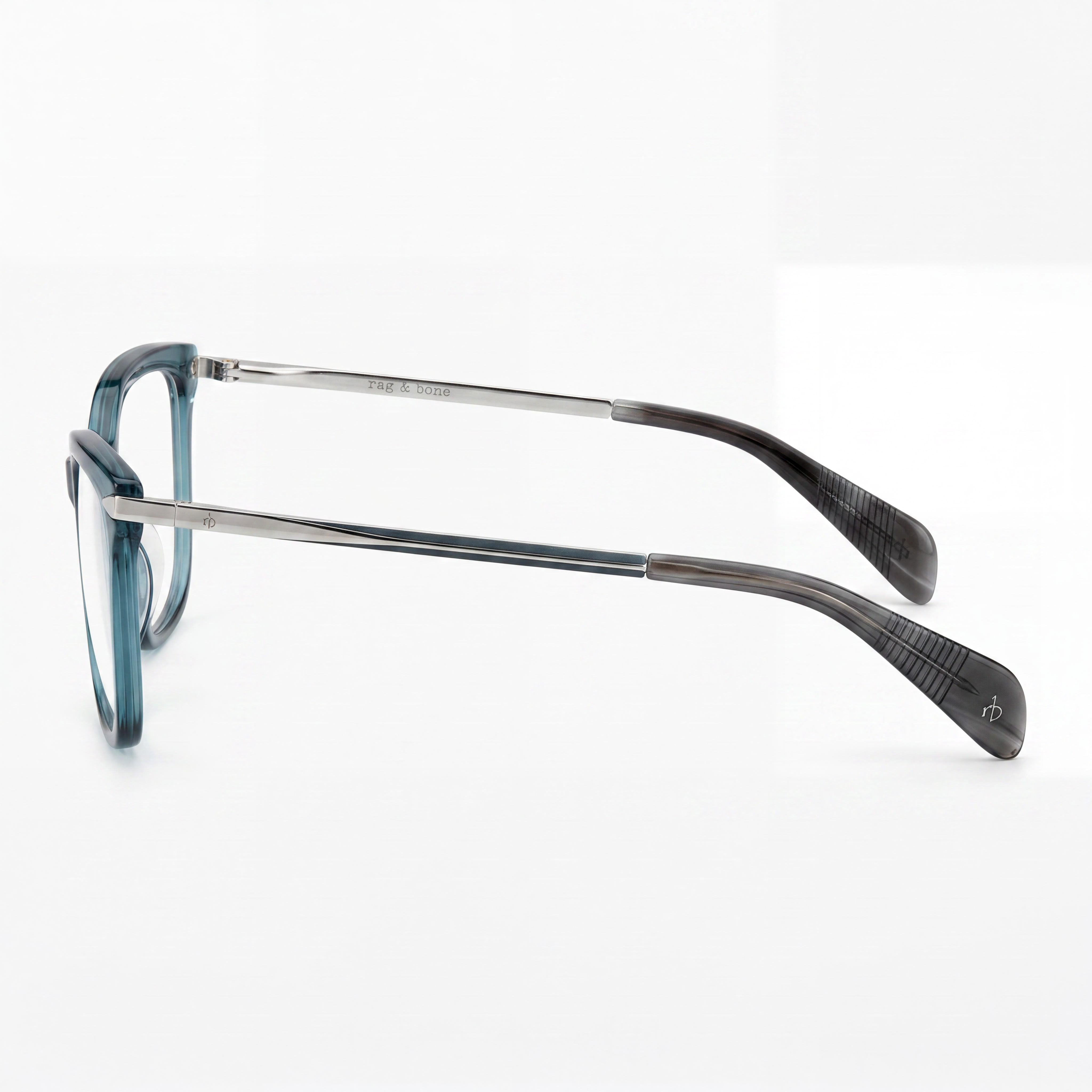 Rag & Bone Rnb 3010 Women's Eyeglasses featuring Blue Pallad Acetate Frames with Polycarbonate Lenses, Size 52-15-140mm, Photo 2