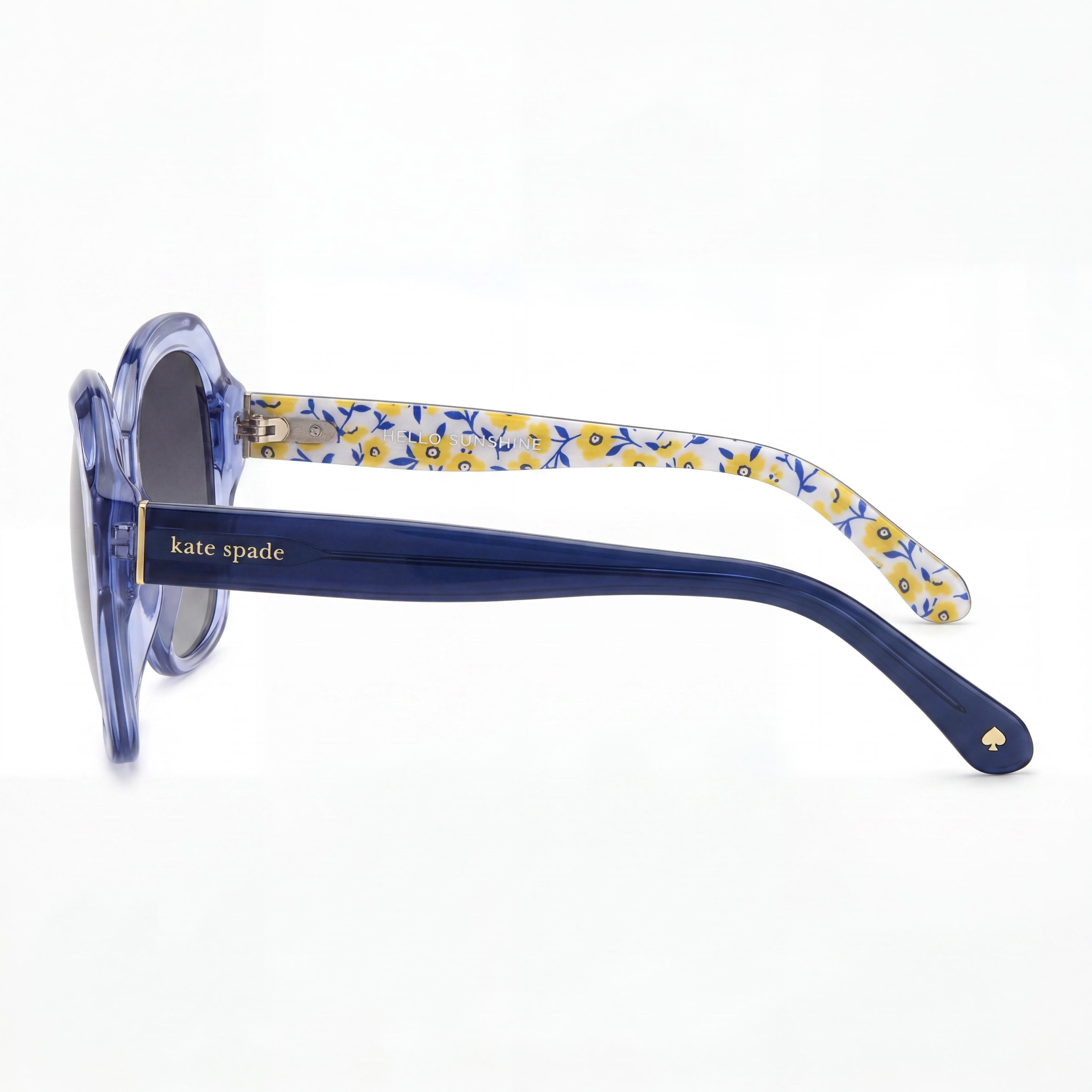 kate spade new york Casual Women's Blue Acetate Sunglasses with Dark Grey Shaded Non-Polarized Lenses 55mm, Photo 3