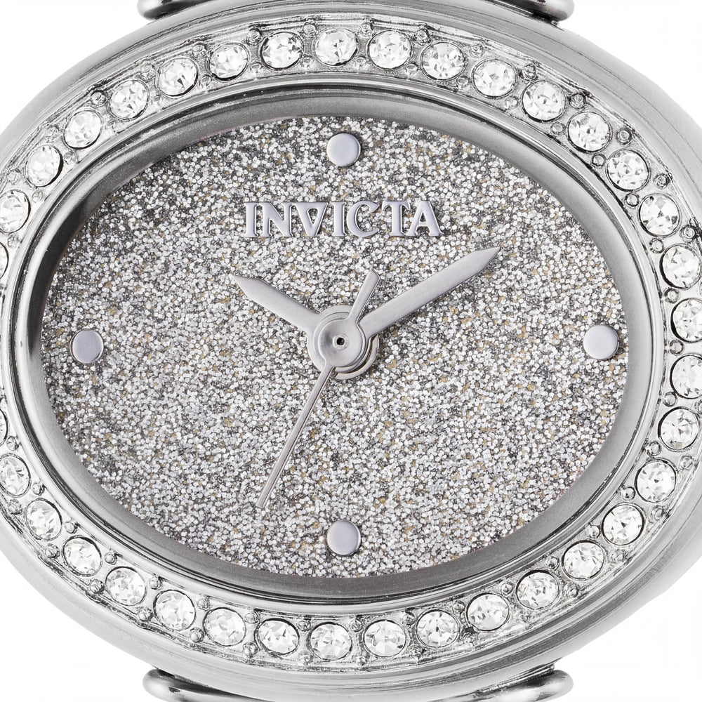 Reloj de cuarzo Invicta Mini 49594 para mujer con esfera plateada, caja y brazalete de acero inoxidable de 24 mm, resistente al agua