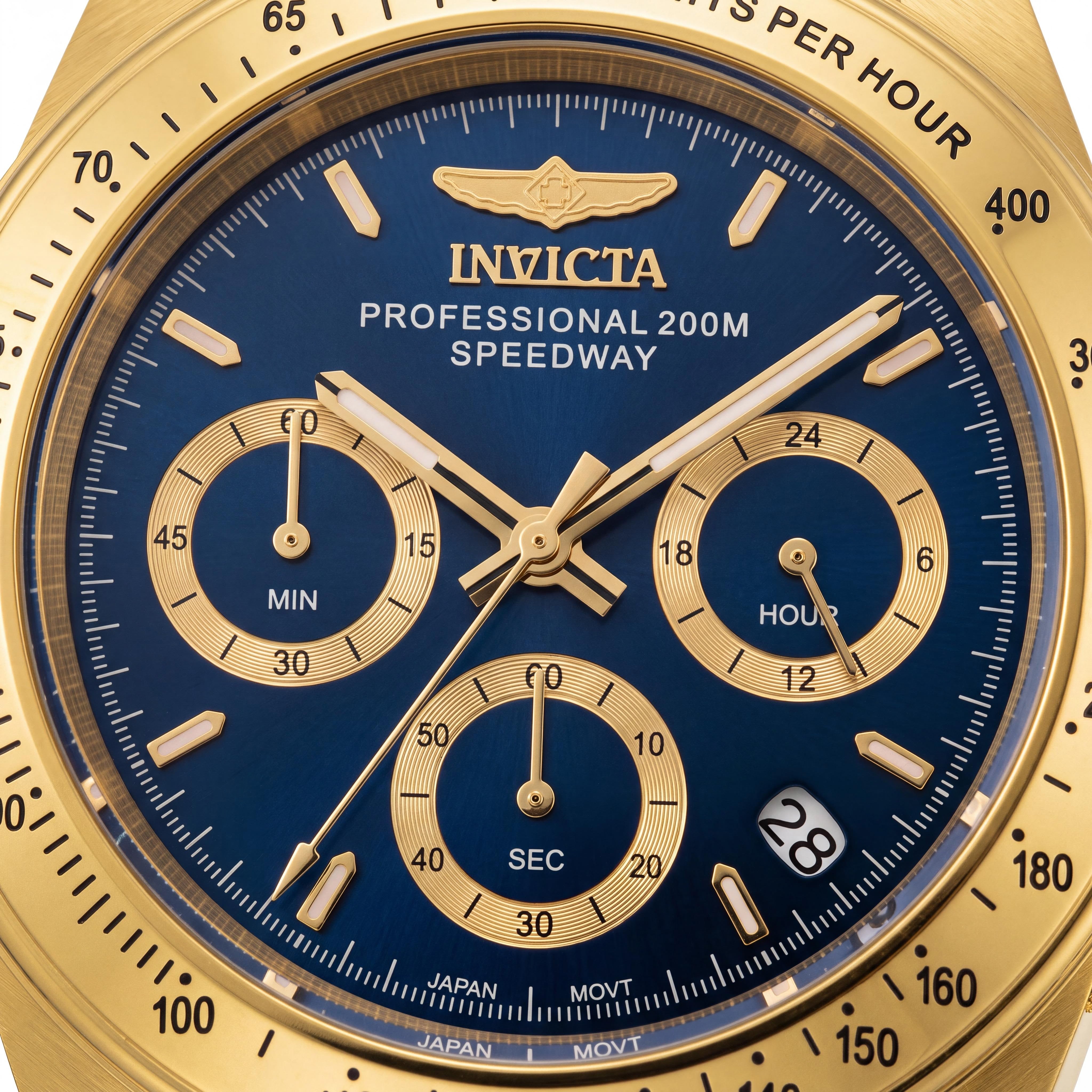 Invicta Speedway 30999 Cronógrafo Unisex de Acero Inoxidable, Esfera Azul, Cuarzo, Reloj de 20 ATM, 39 mm, Photo 2
