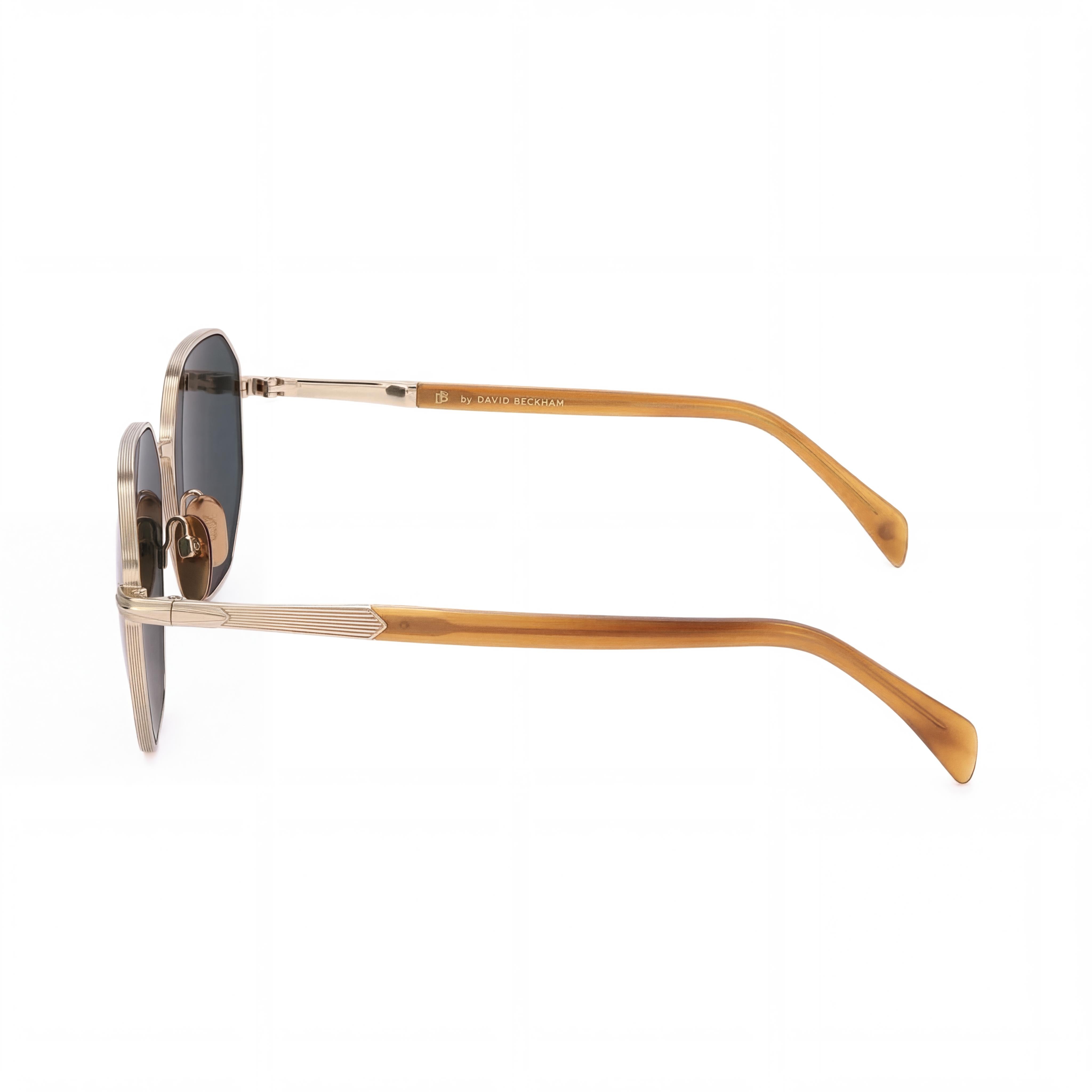 Beckham Modern Men's Metal Frame Sunglasses, Gold Horn Color, Polycarbonate Lenses, 60mm Lens Width, Photo 3