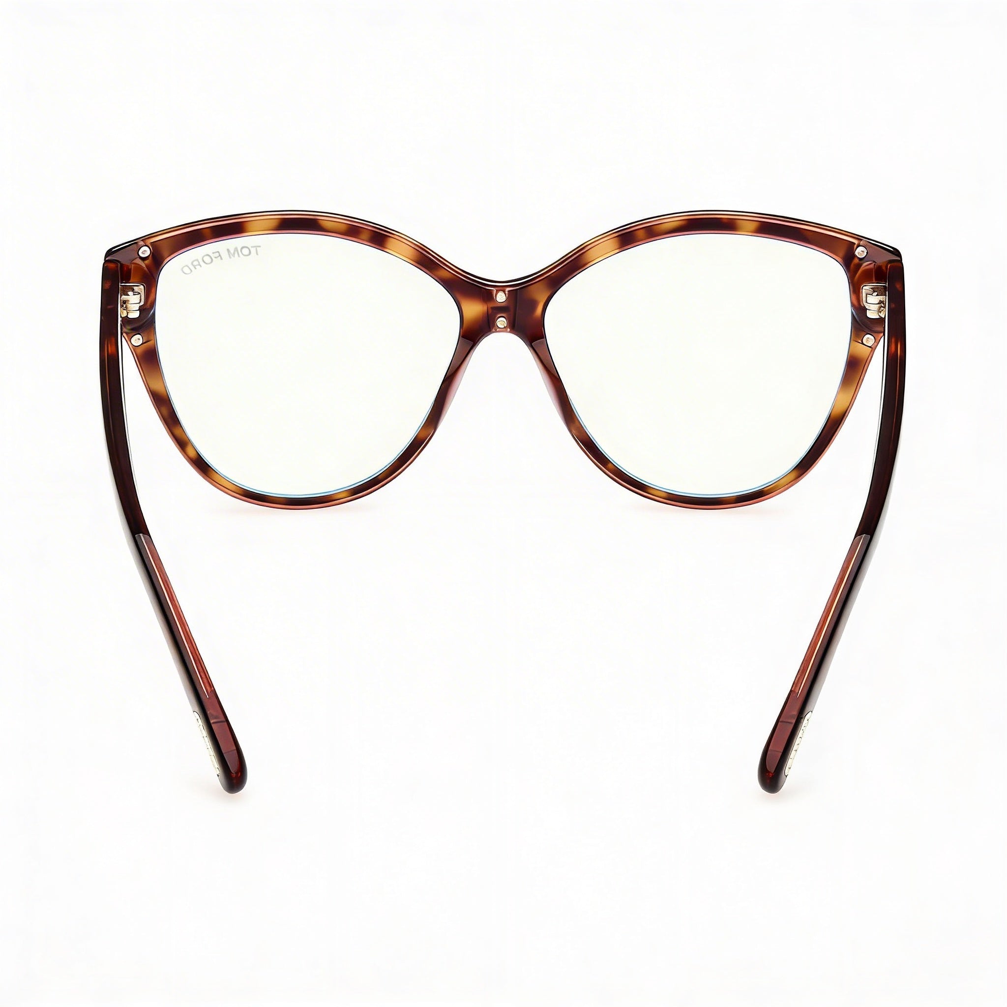 Tom Ford FT5954-B Women's Cat Eye Plastic Blue Light Block non- Eyeglasses, Colored Havana 54mm, Photo 2