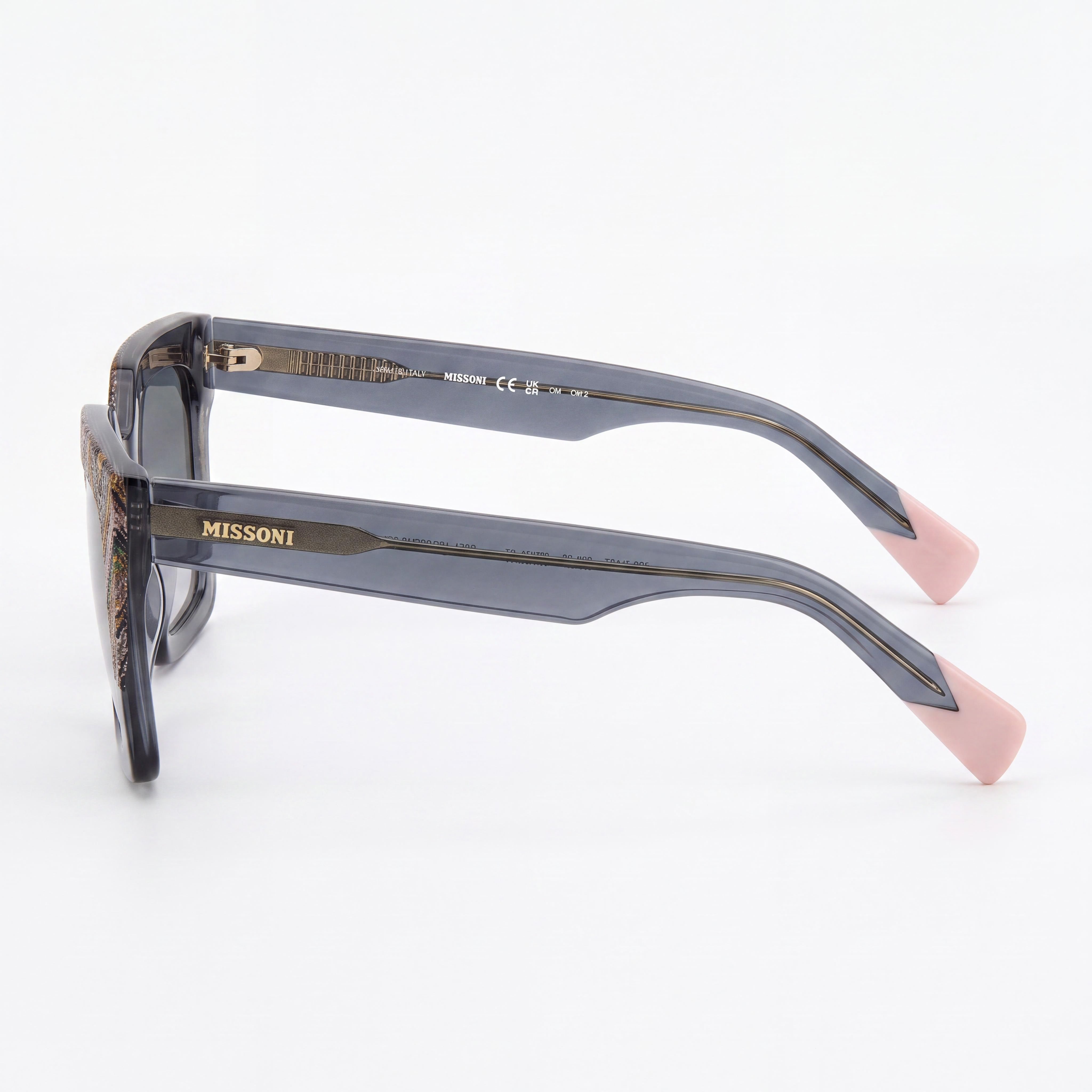 M Missoni MIS 0147/S Unisex Plastic Grey Pattern Green Blue Shaded Frame Dark Grey Gradient UV Protected Sunglasses 55mm, Photo 2
