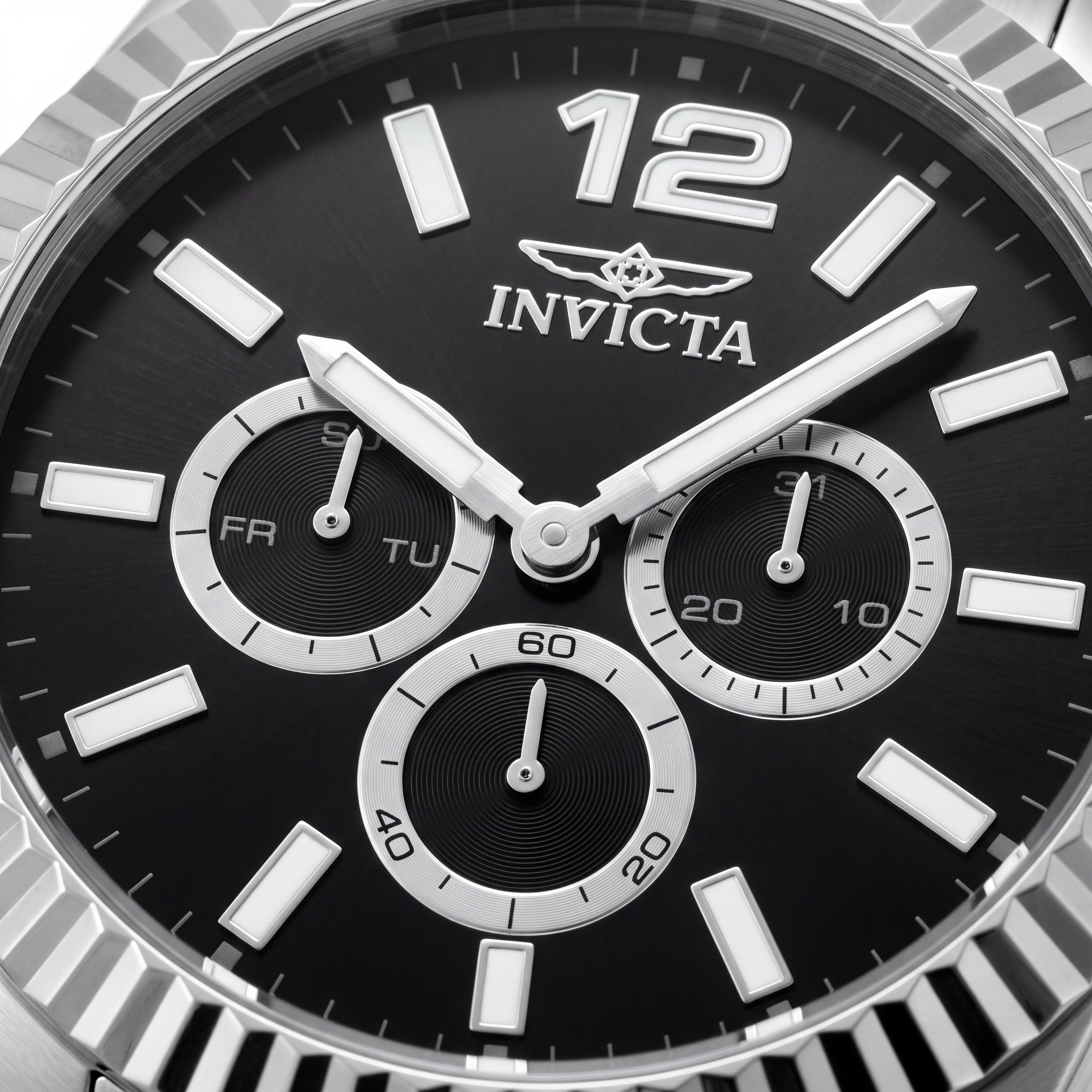 Invicta Specialty 49511 Men's Silver Stainless Steel Black Dial Quartz Chronograph Wrist Watch 43mm, Photo 2