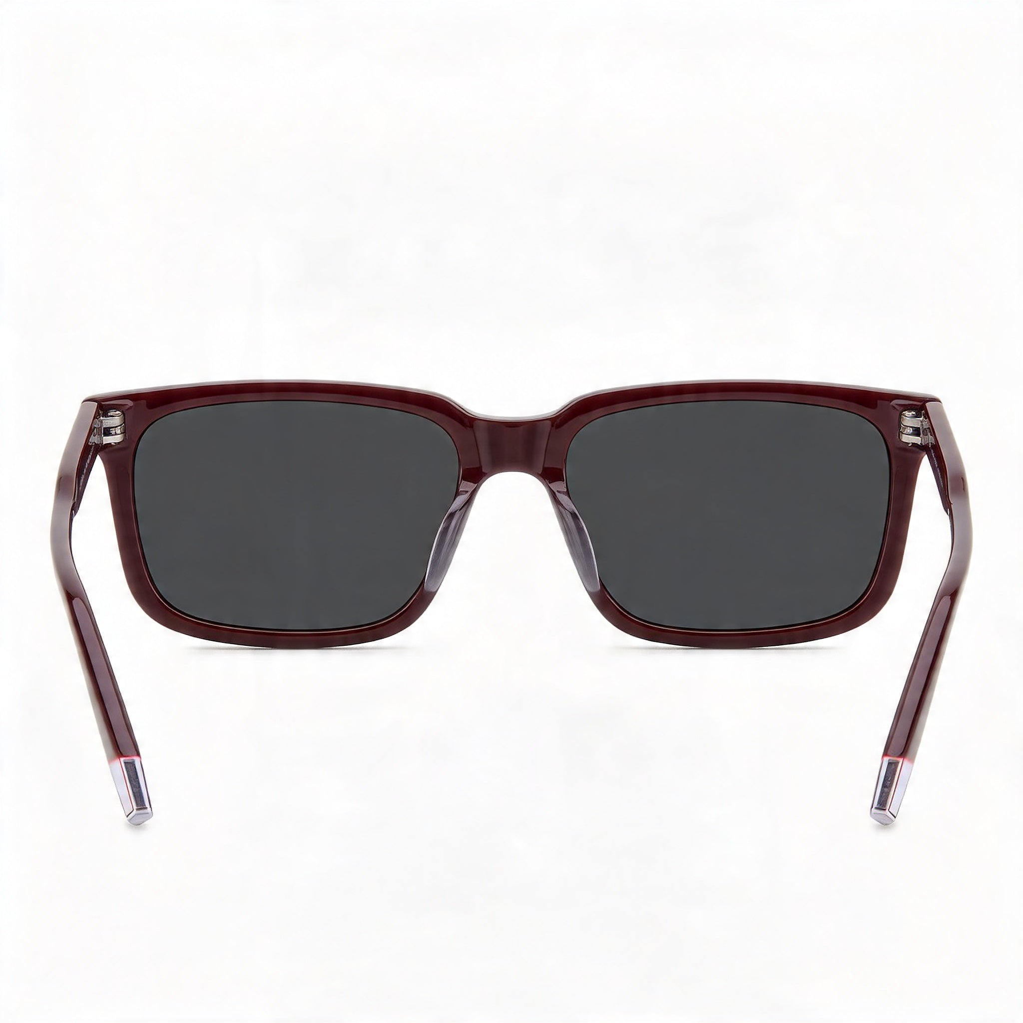 Gafas de sol Polaroid PLD 4174/S/X para hombre, polarizadas, rectangulares, de acetato color burdeos, con lentes grises de 55 mm y 100% protección UV, Photo 3