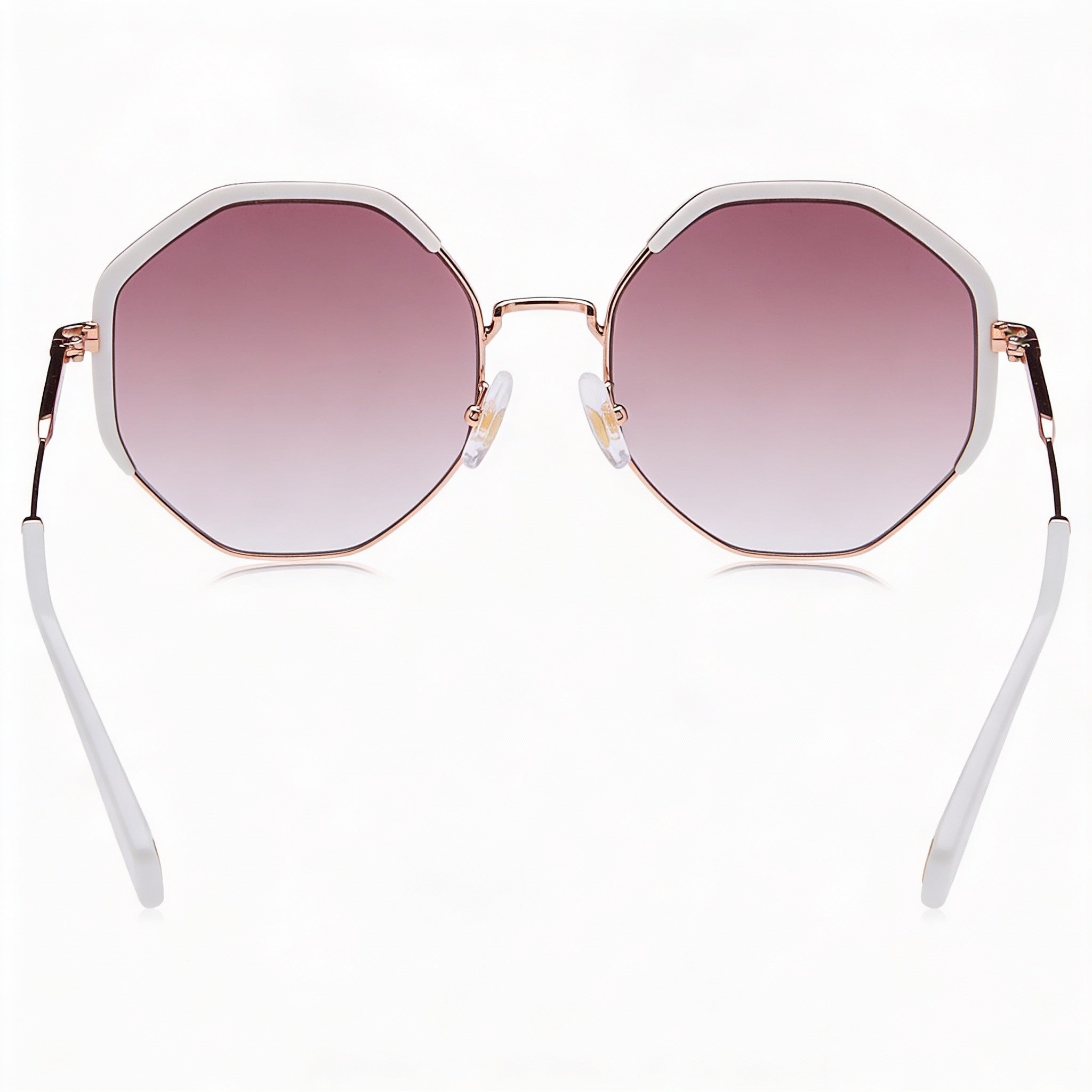 Marc Jacobs Casual Women's Metal UV Protection Sunglasses with White Rose Gold Frame & Gradient Brown Lenses 56mm, Photo 4