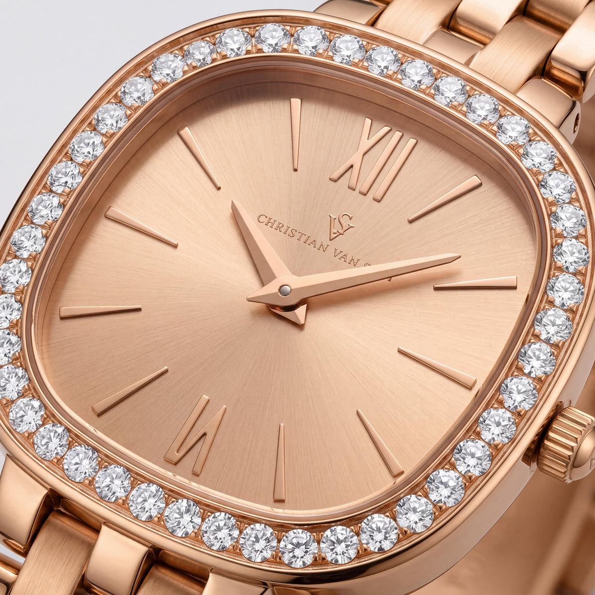 Christian Van Sant CV1268 Women's Rose Gold Stainless Steel Quartz Watch, Mineral Crystal, 3 ATM WR, Photo 2