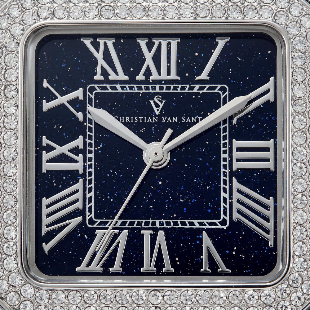 Reloj de cuarzo Christian Van Sant CV4420 para mujer, caja de latón negra, correa de piel, bisel con cristales, cronómetro, regla de cálculo, 41mm