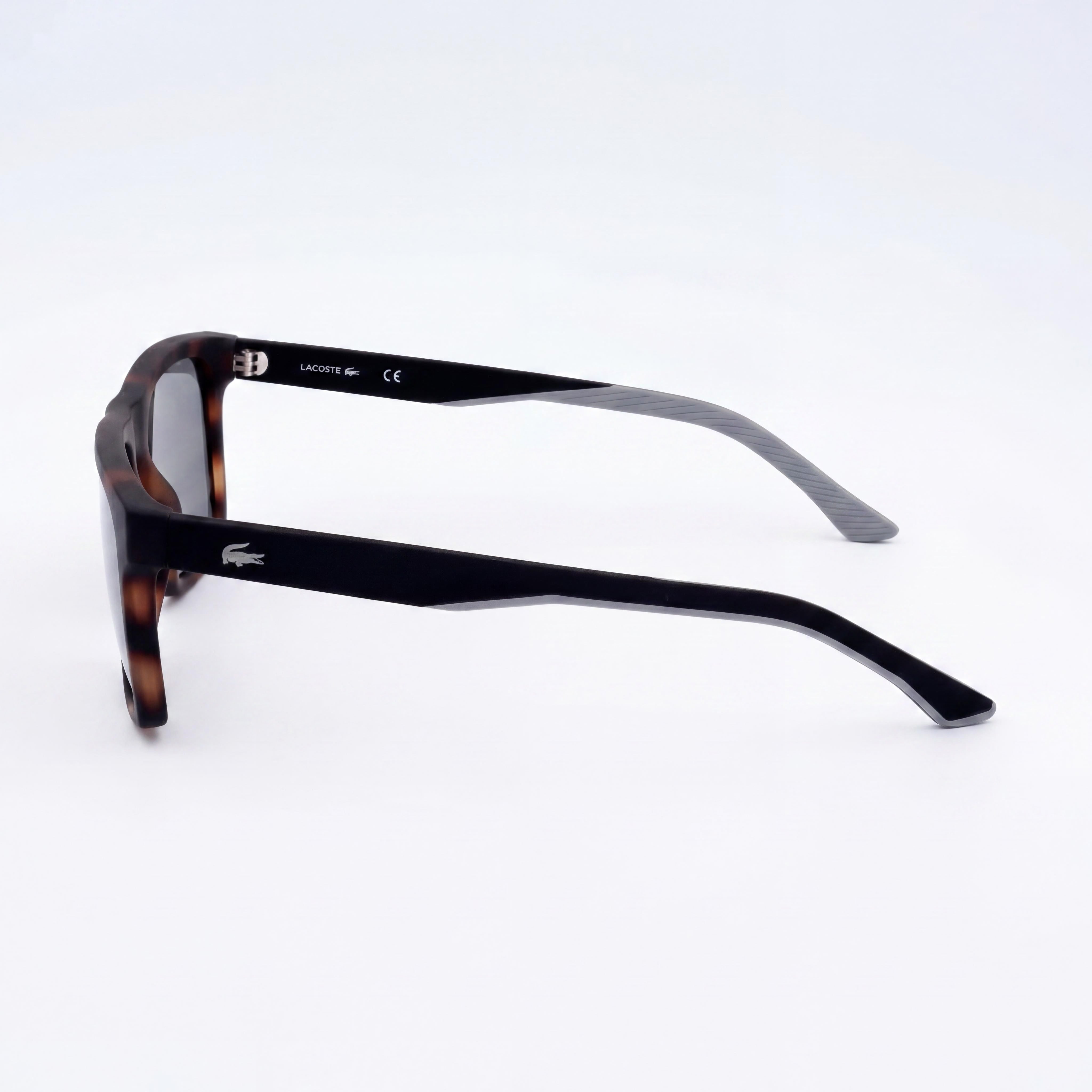 Lacoste L957s Men's Matte Havana Plastic Sunglasses, Solid Grey Mirror, Non-Polarized, UV Protection 56mm, Photo 3