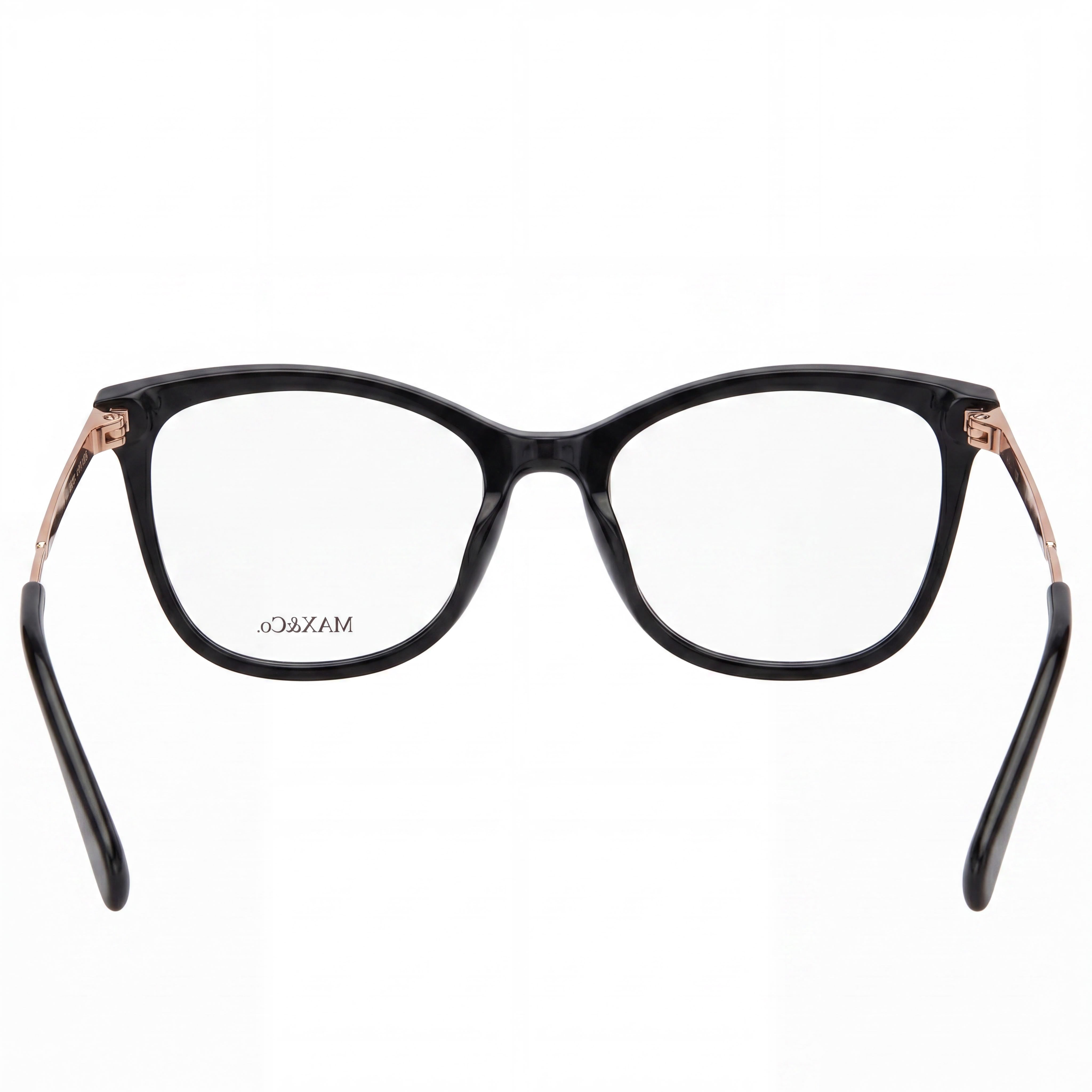 MAX &CO Modern Women's Eyeglasses with Injected Shiny Black Frame and Clear Plastic Lenses 51mm, Photo 3