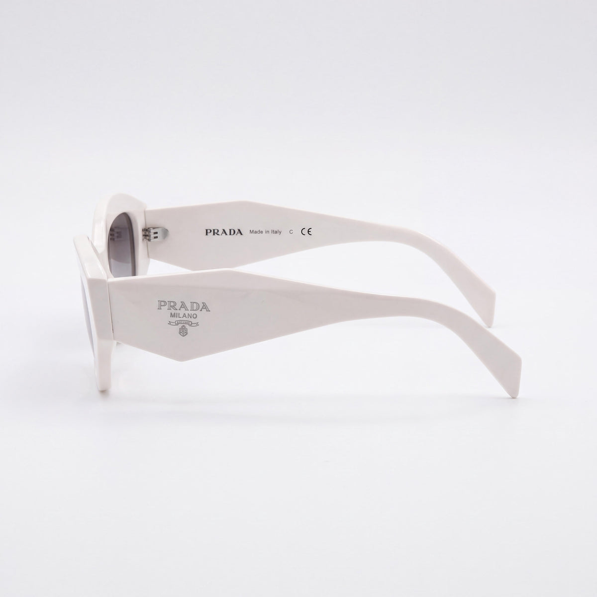 Prada 0pr 07ys Women's White Grey Shaded Polycarbonate Frame Grey Shaded Non-Polarized 100% UV Protection 53mm, Photo 3