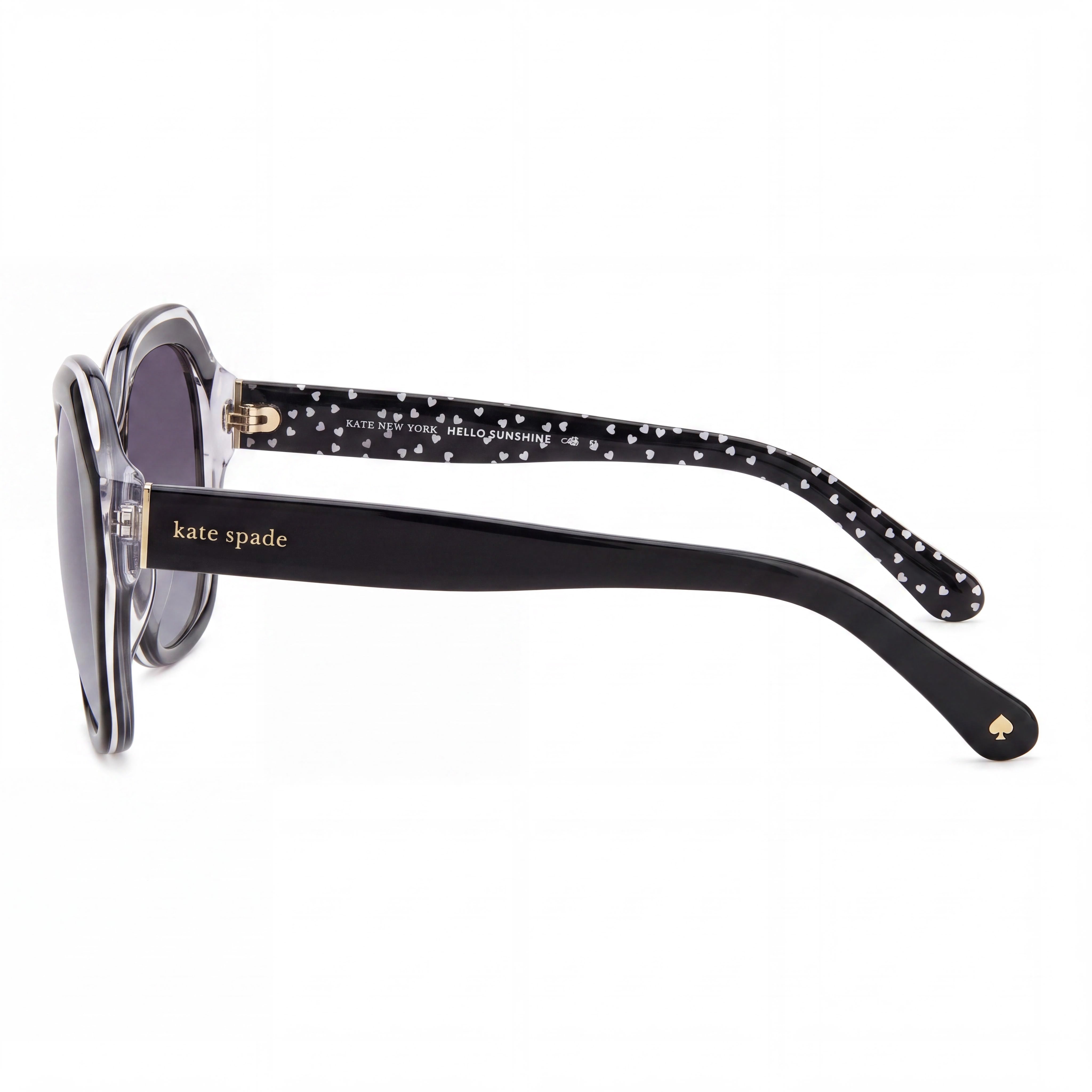 kate spade new york Lottie/G/S Women's Black Acetate Polarized UV Protection Grey Shaded Sunglasses 55mm, Photo 3
