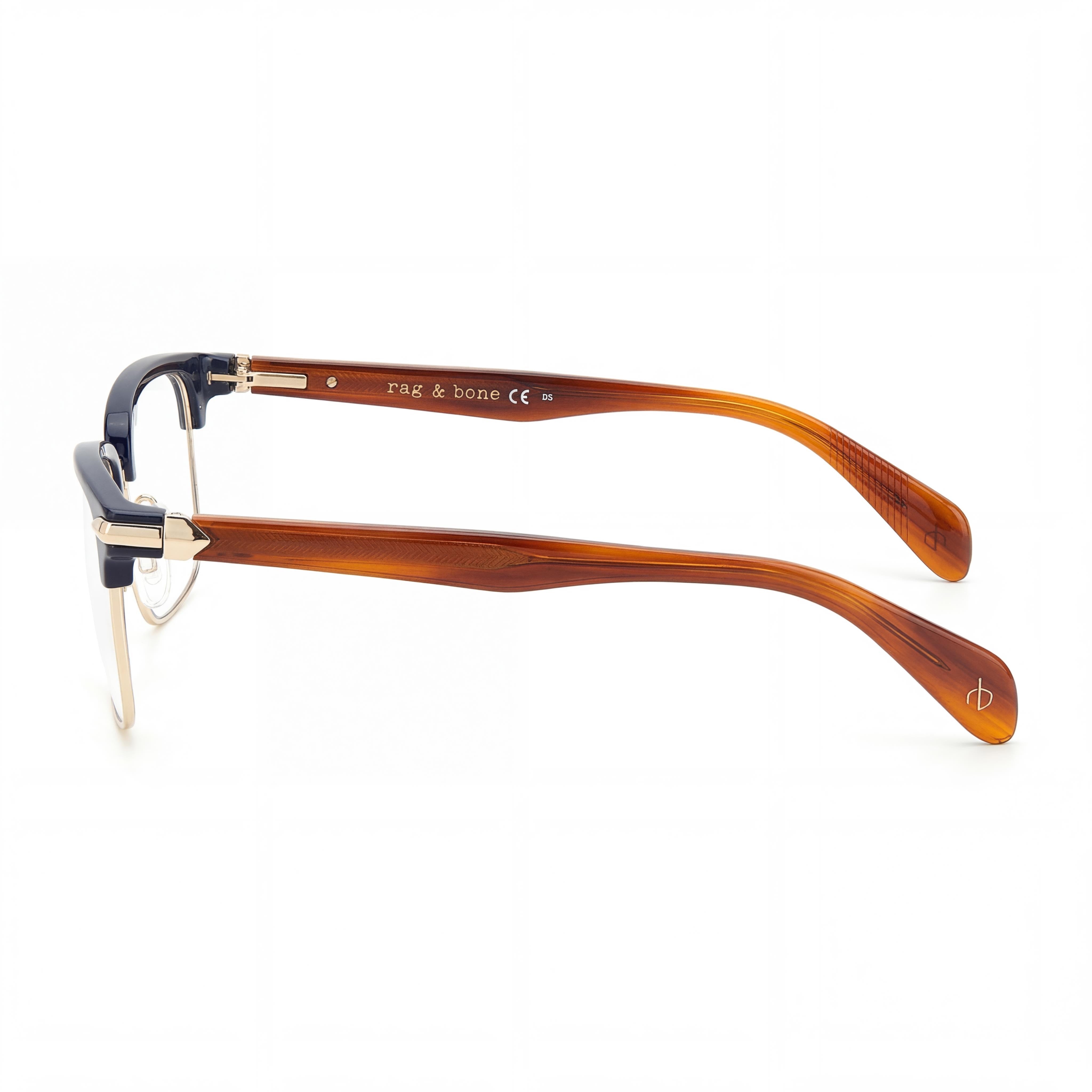 Gafas de sol no polarizadas Rag & Bone Modern para hombre, aleación de acero, azul/marrón, 53 mm, Photo 3