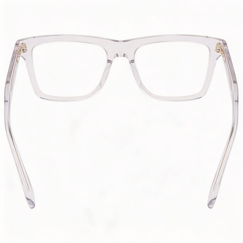 Salvatore Ferragamo Modern Women's Plastic Full Rim Square Eyeglasses Light Crystal Grey 53-19