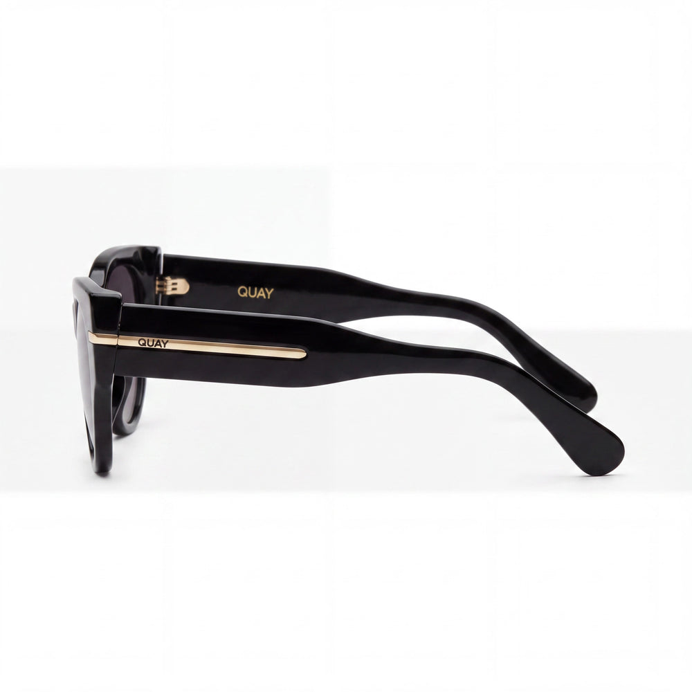 QUAY AUSTRALIA Chit Chat Gafas de Sol de Mujer con Montura Inyectada Ojo de Gato Negras Lentes Ahumadas No Polarizadas Protección UV 145-19-140