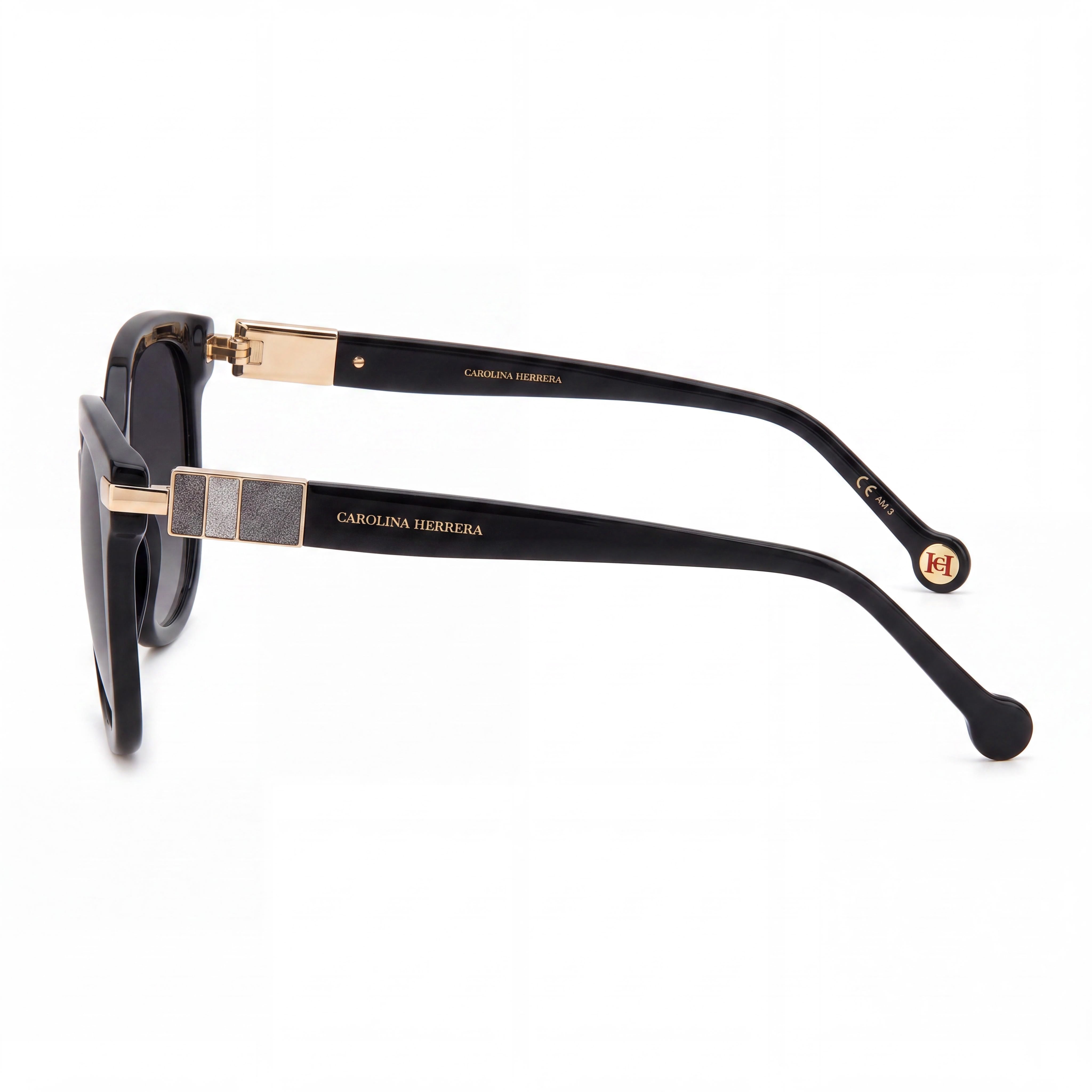 Carolina Herrera Classic Women's Black Dark Grey Shaded Plastic UV Protection Sunglasses 55mm, Photo 3