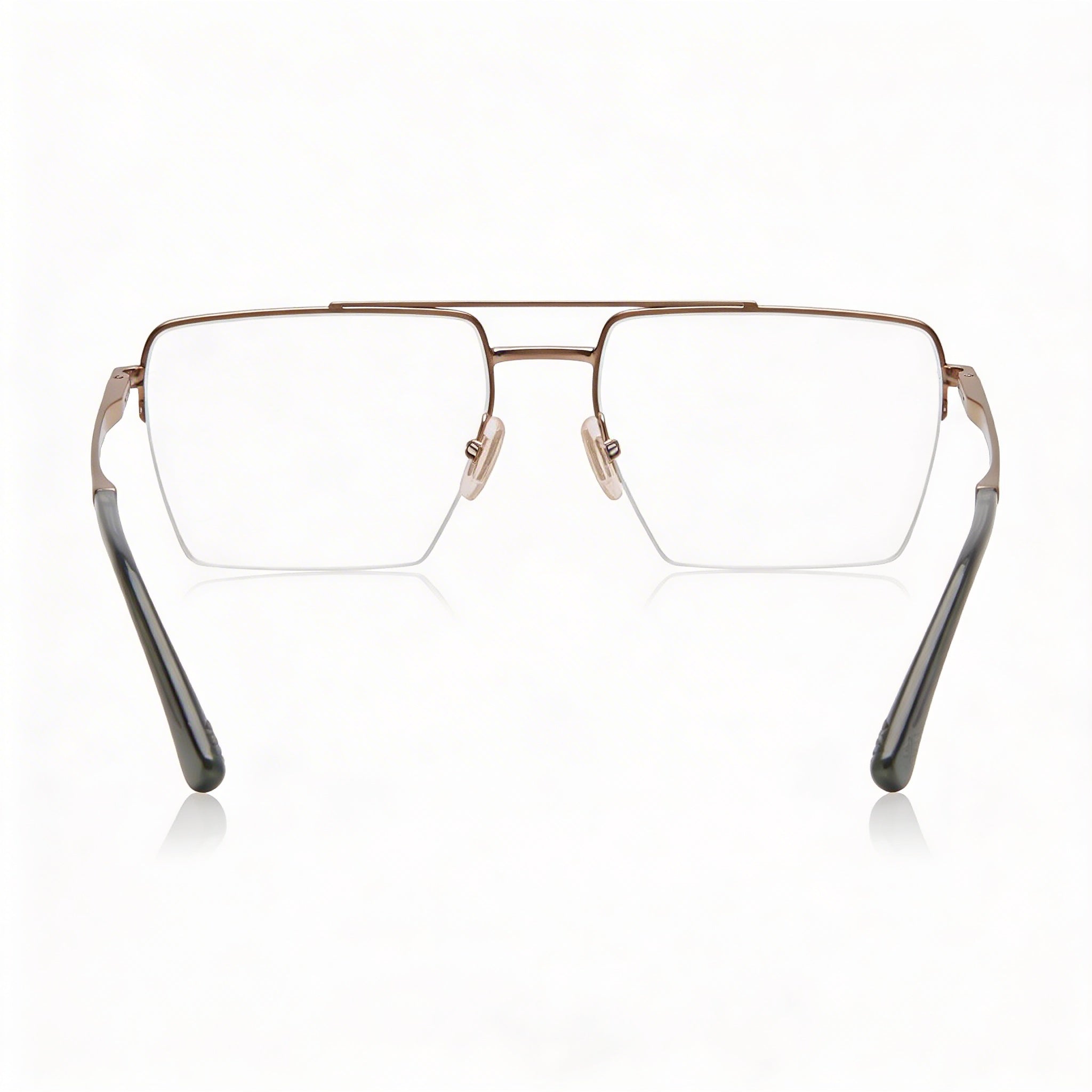 Gafas clásicas de hombre Police con montura de metal satinado brillante color bronce - Lente 55mm, Puente 18mm, Patilla 145mm, Photo 3