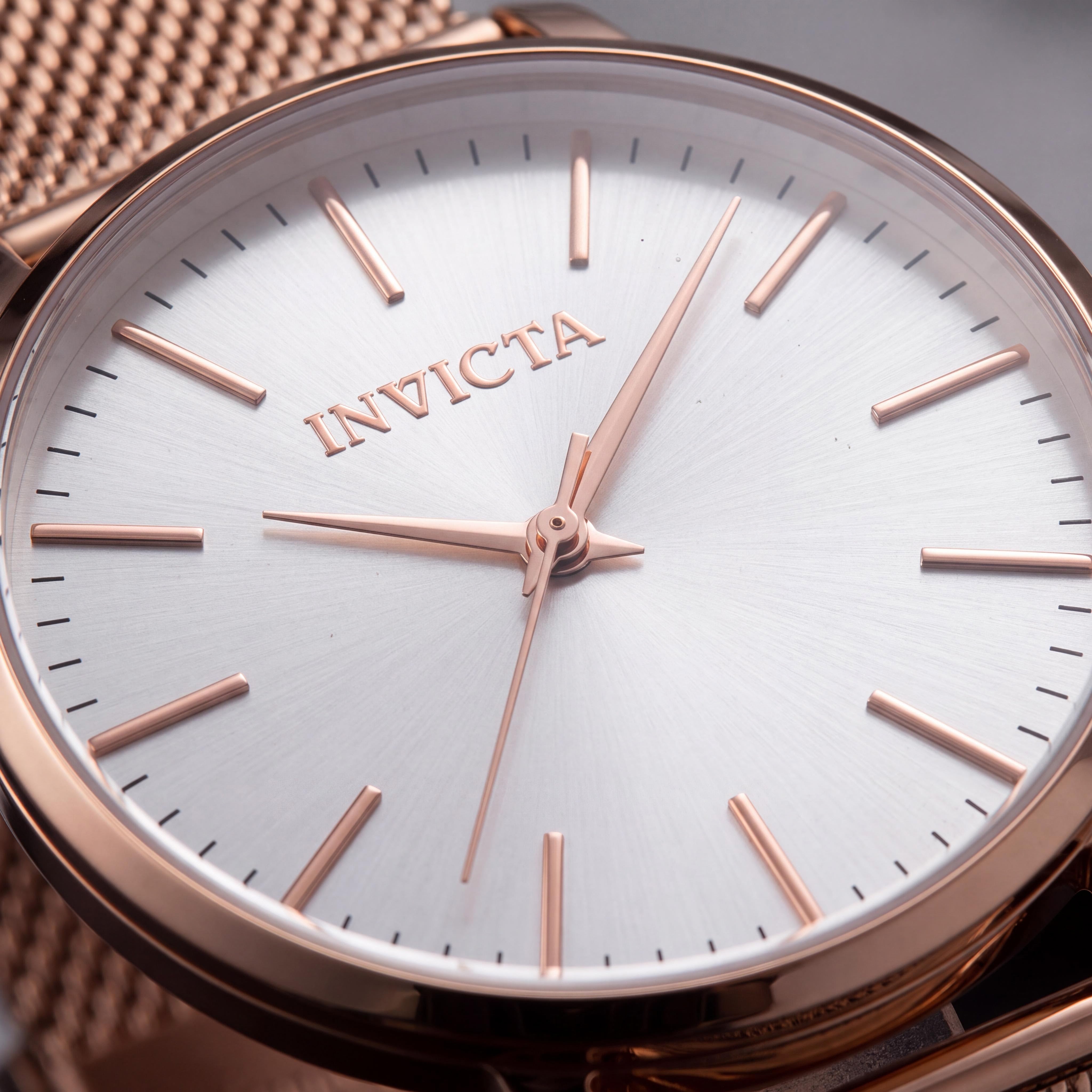 Invicta Angel 48847 Women's Rose Gold-tone Stainless Steel Mesh Bracelet Silver Dial Watch 38mm, Photo 2