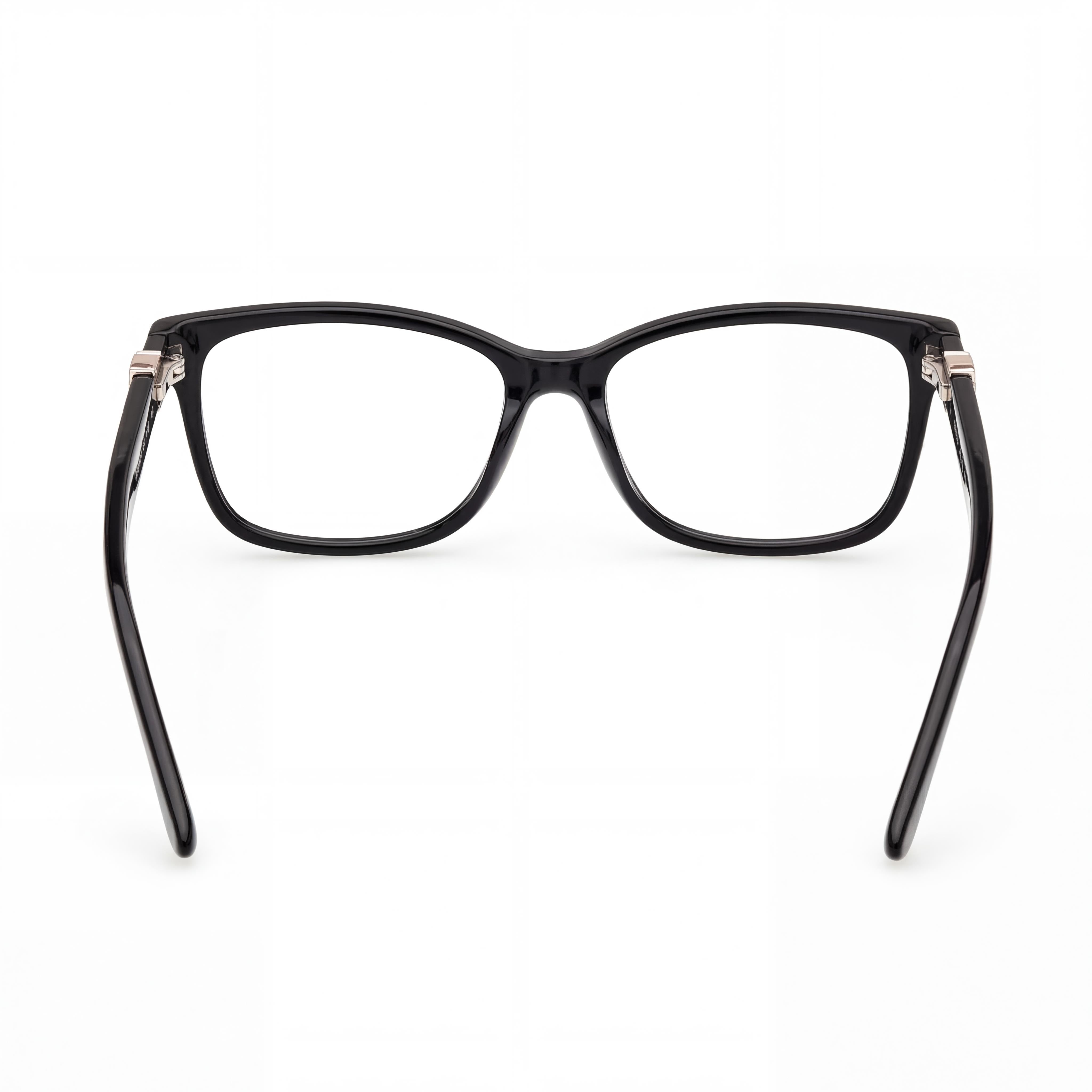 GUESS Gu50227 Women's Plastic Frame Eyewear, Shiny Black Frame and Shiny Black Lenses, 52mm, Photo 2