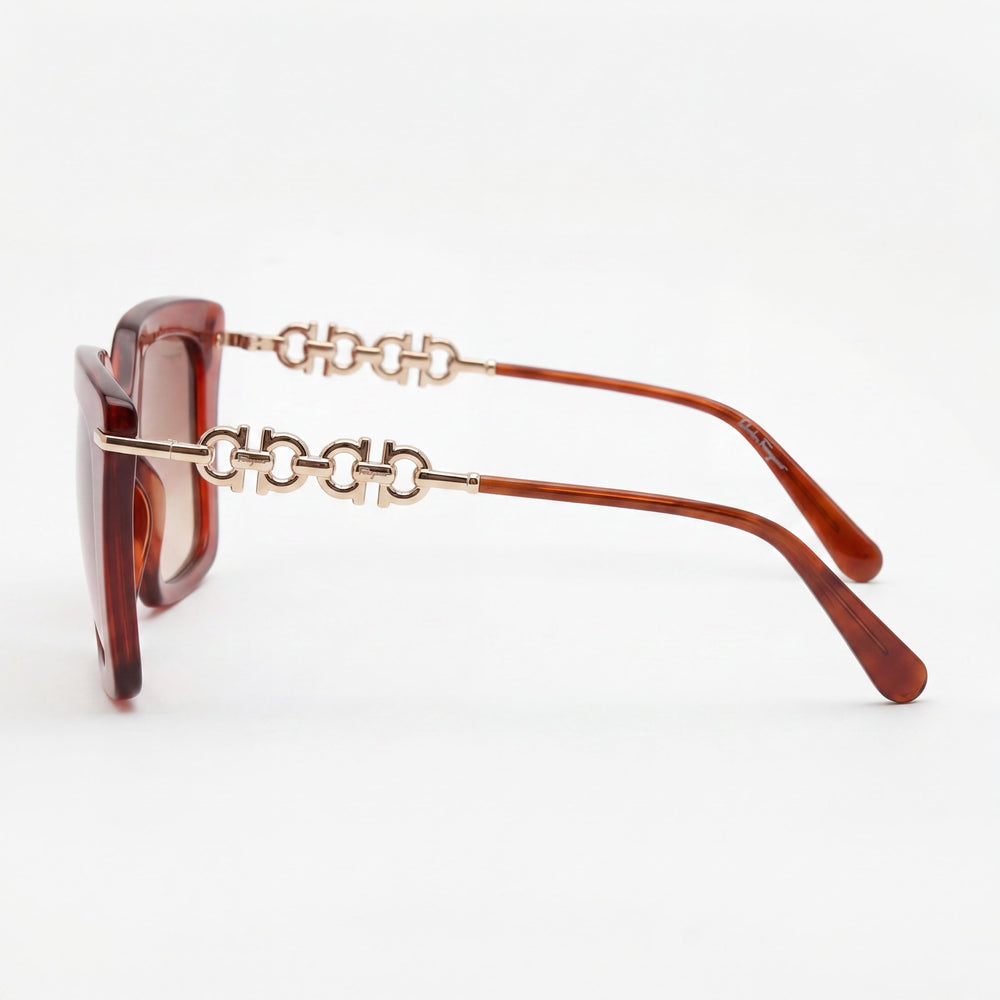 Salvatore Ferragamo SF1041S Women's Transparent Brown Plastic Butterfly Sunglasses Brown Gradient 51mm