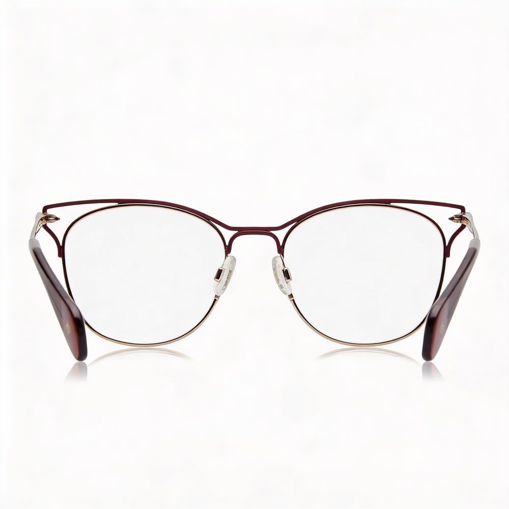 Gafas de sol modernas para mujer Rag & Bone con montura de aleación de acero en acabado rojo dorado, 51 mm de ancho de lente