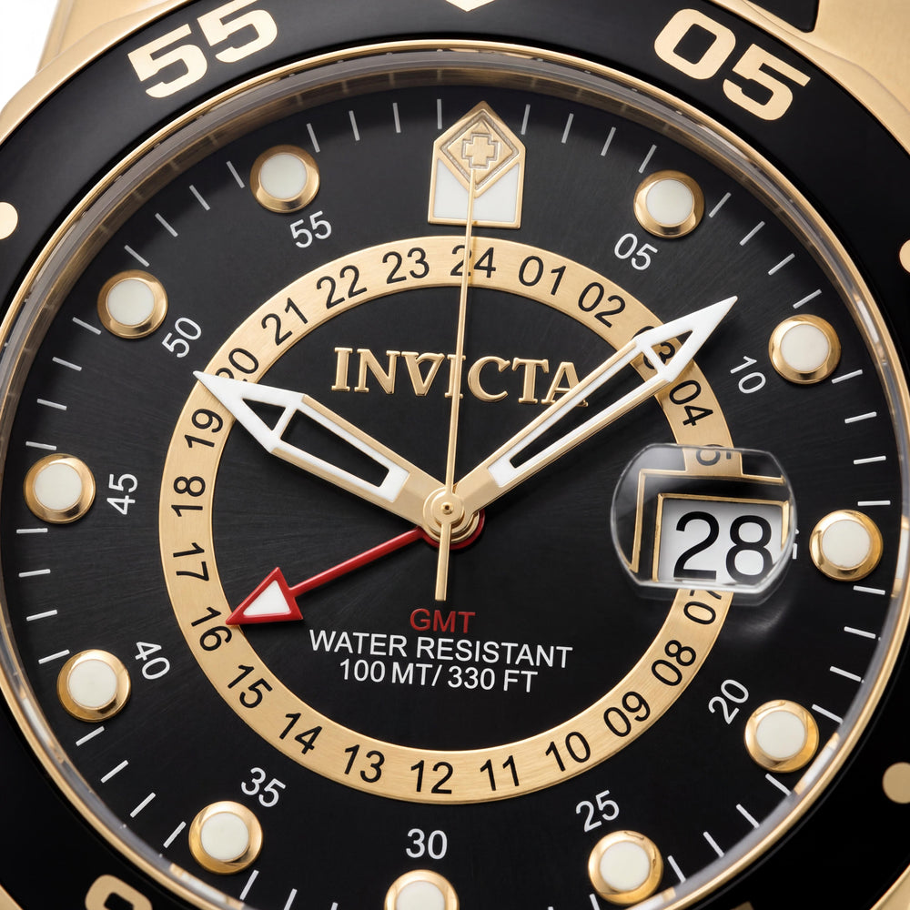 Reloj de cuarzo unisex Invicta Pro Diver - SCUBA 6991, caja dorada, correa de silicona, marcas en el bisel, 48 mm