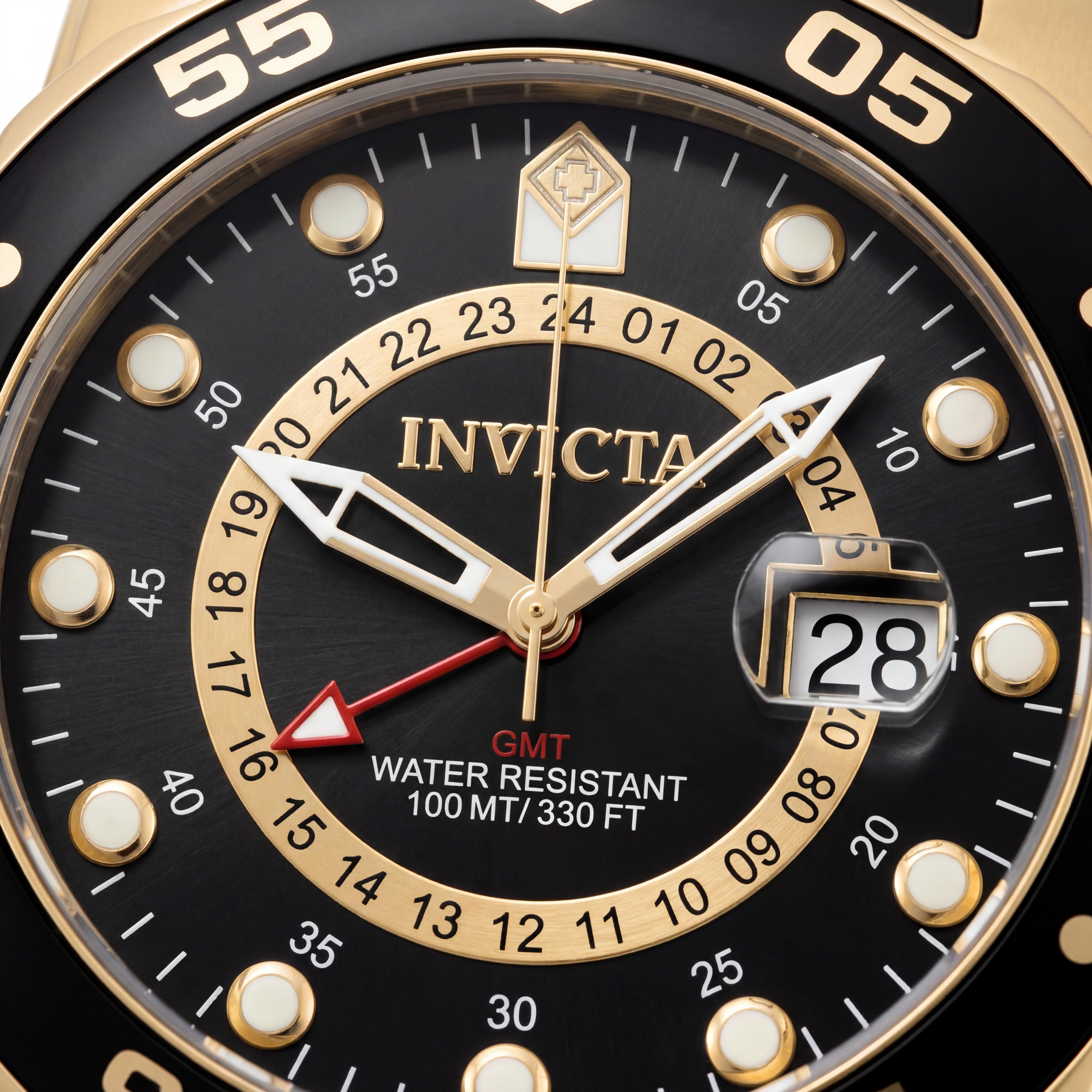 Reloj de cuarzo unisex Invicta Pro Diver - SCUBA 6991, caja dorada, correa de silicona, marcas en el bisel, 48 mm, Photo 2