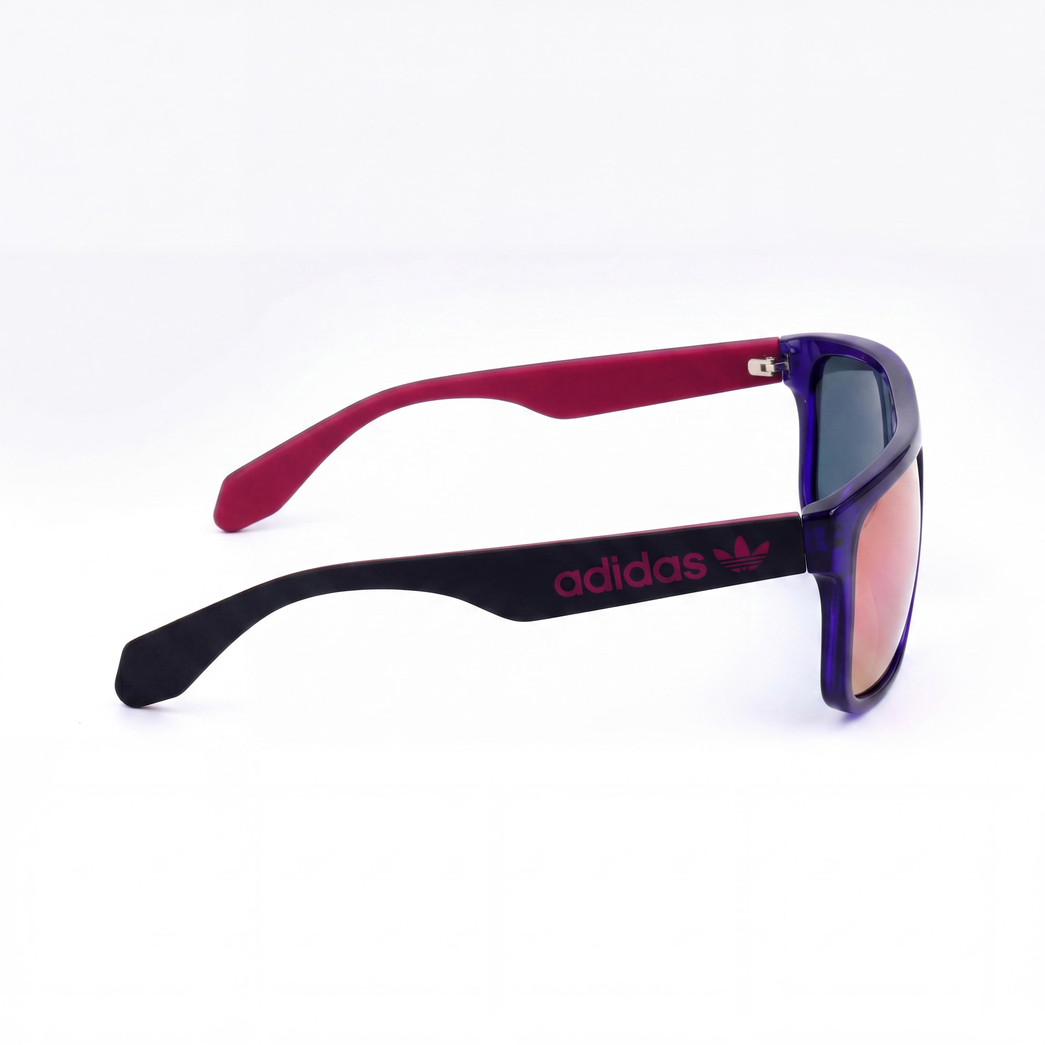Gafas de sol unisex adidas Originals OR0023 con montura de plástico, no polarizadas, con degradado violeta, rojo brillante y espejo morado, 59 mm, Photo 3