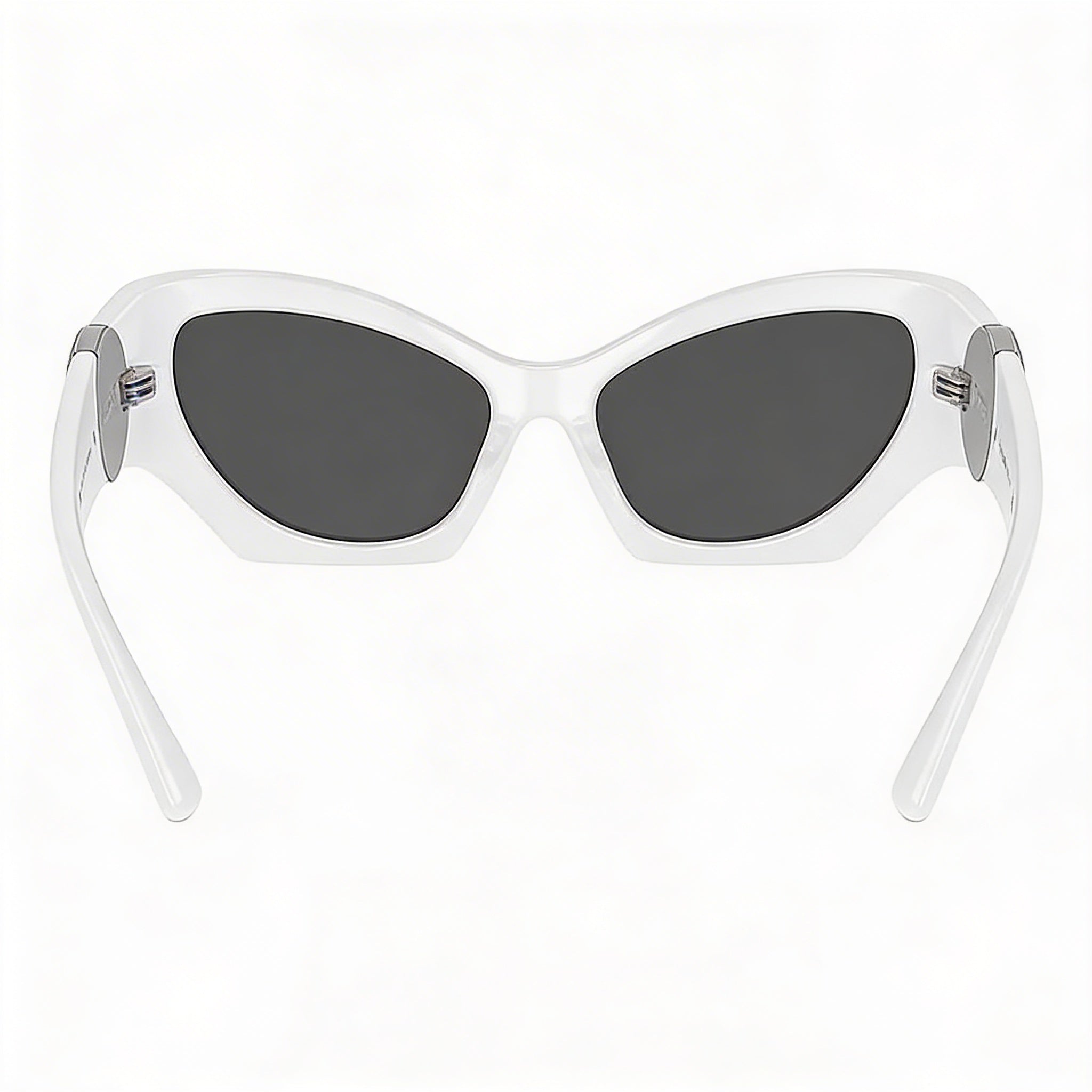 Gafas de sol clásicas Versace para mujer con montura de acetato blanco y lentes grises con protección UV, 60 mm, Photo 2