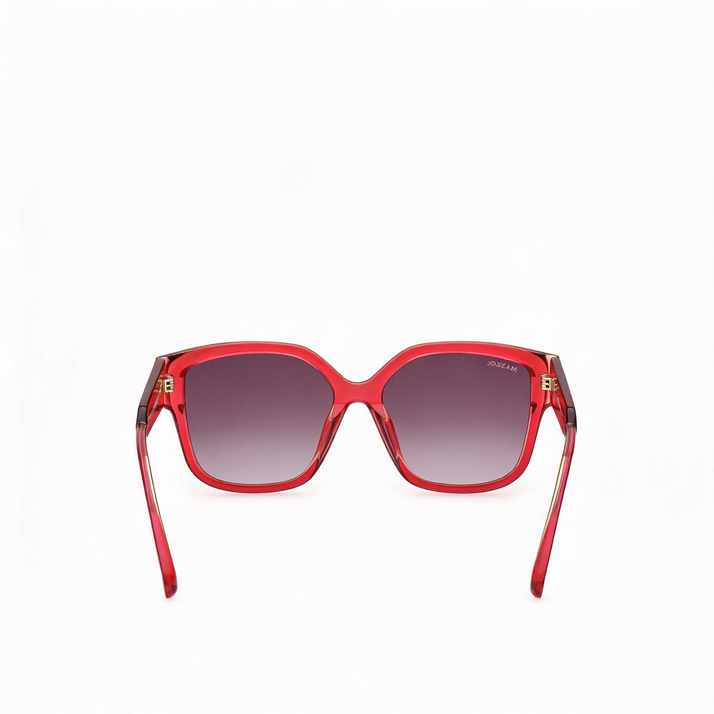 Gafas de sol Max & Co. Modern para mujer, montura de plástico rosa, lentes grises, sin polarizar, con protección UV, 55 mm