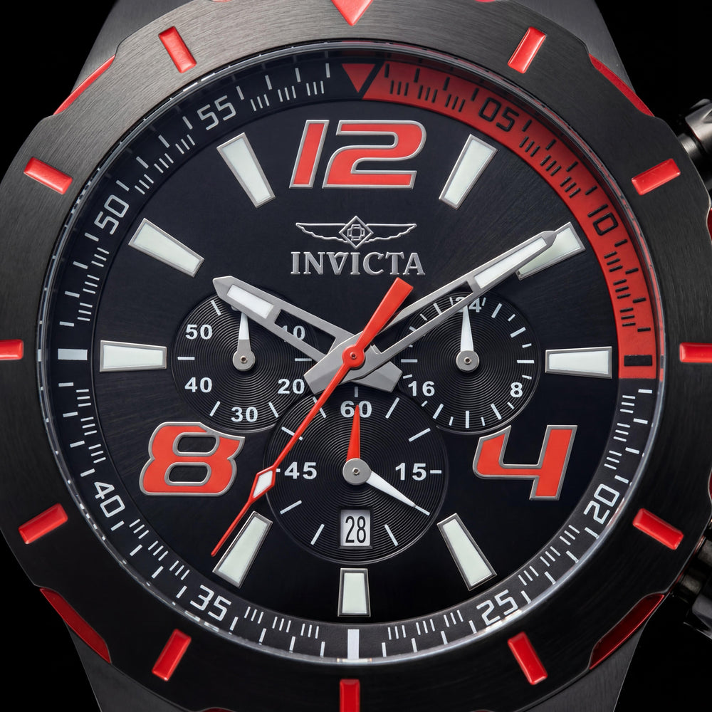Invicta S1 Rally 20109 - Reloj de cuarzo con cronógrafo para hombre, esfera negra, caja de 53 mm con correa de silicona