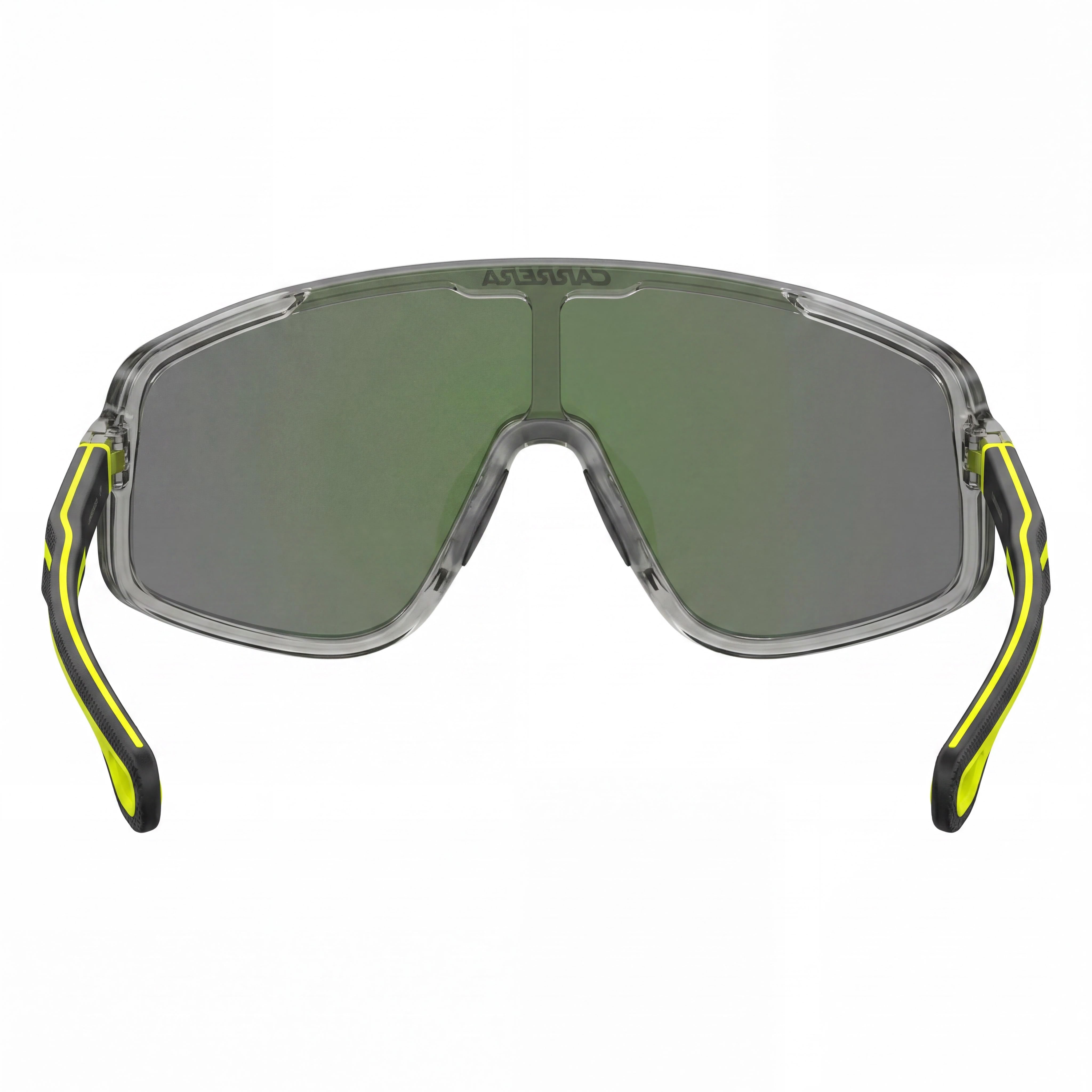 Carrera Modern 4017/S Men's Sunglasses with Plastic Grey Yellow Frame and Green Mirror Nylon Lenses 99mm Lens Width, Photo 3