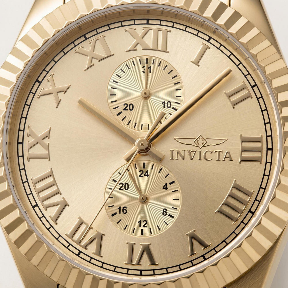 Reloj Invicta 47431 unisex con cronógrafo y pulsera de acero inoxidable dorado de 43 mm